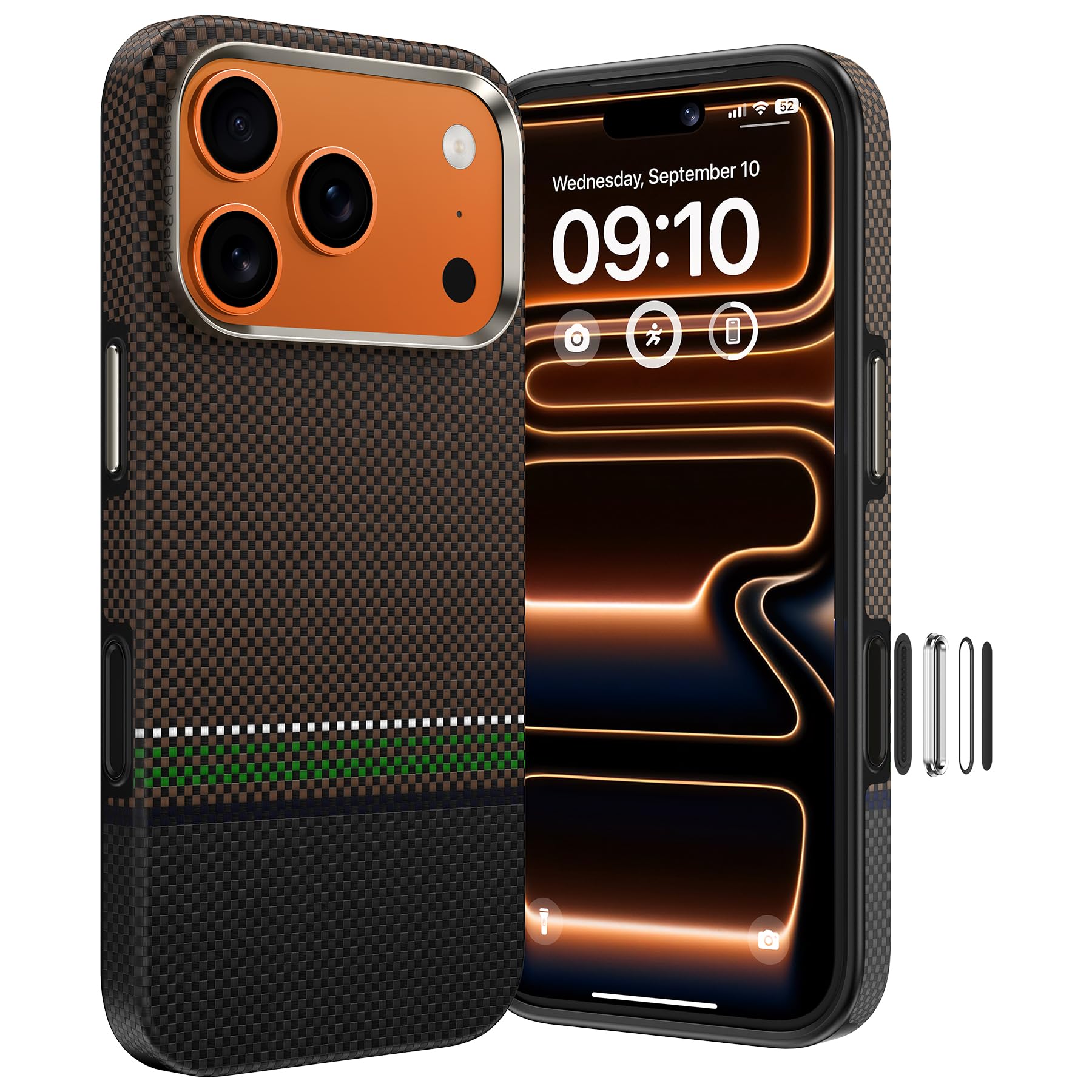 BENKS Prestige Cover per iPhone 17 Pro Max con Pulsante Controllo Fotocamera Compatibile con MagSafe, Antiurto Custodia in Fibra Aramidica DuPont Kevlar e TPU