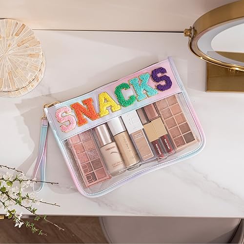 Miniatura 6 de HBselect Bolsa de maquillaje transparente de felpilla con cremallera de viaje, bolsa de maquillaje de poliuretano, bolsa de maquillaje para