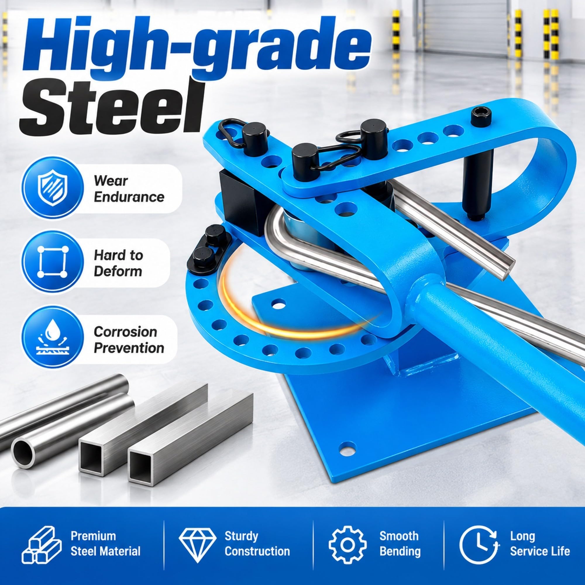 Piegatubi manuale da 1"-3",strumento for piegare tubi in metallo resistente