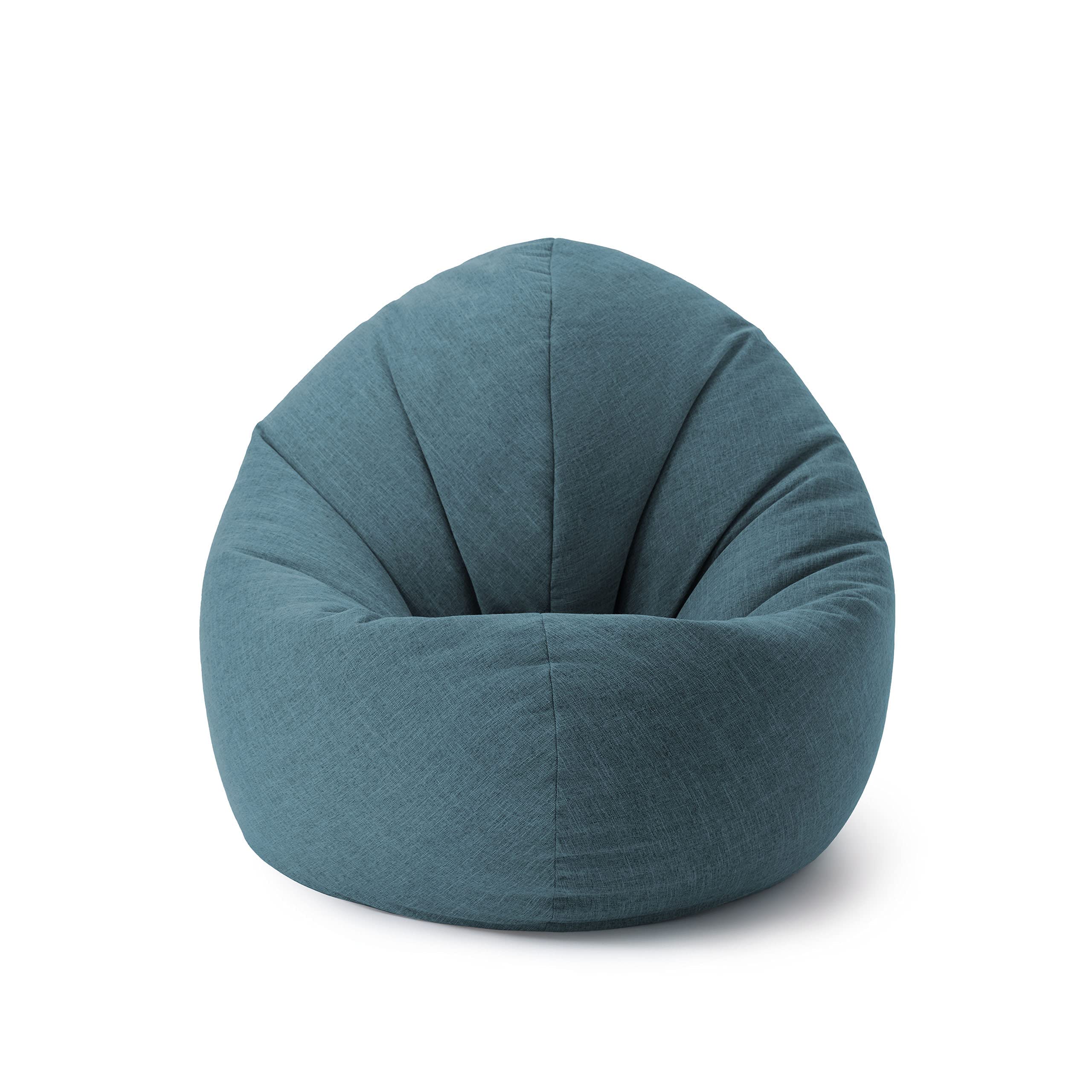 Lumaland Pouf pour Enfants & Adultes avec Fonction 2 en 1 pour s'asseoir & s'allonger | Ø 120x75 cm Fauteuil pour Salon & Intérieur | Facile d'entretien grâce à la Housse Amovible | Aqua