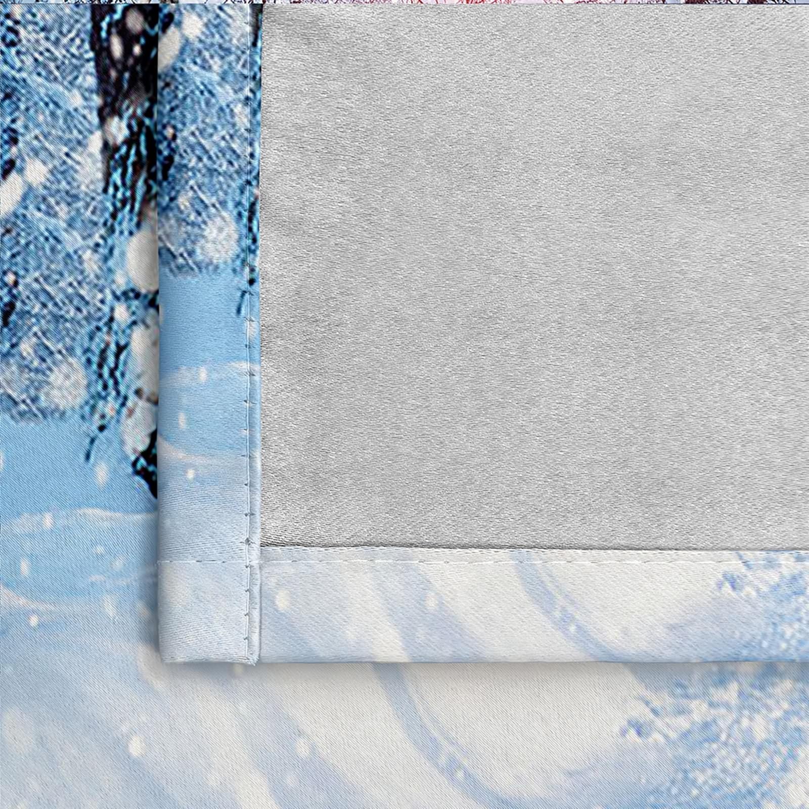 Gardinen Blickdicht 2er Set, Thermovorhänge Winterbäume und Weg mit Schnee H 160 x B 107 cm Abdunkelnde Vorhänge Ösen für Wohnzimmer