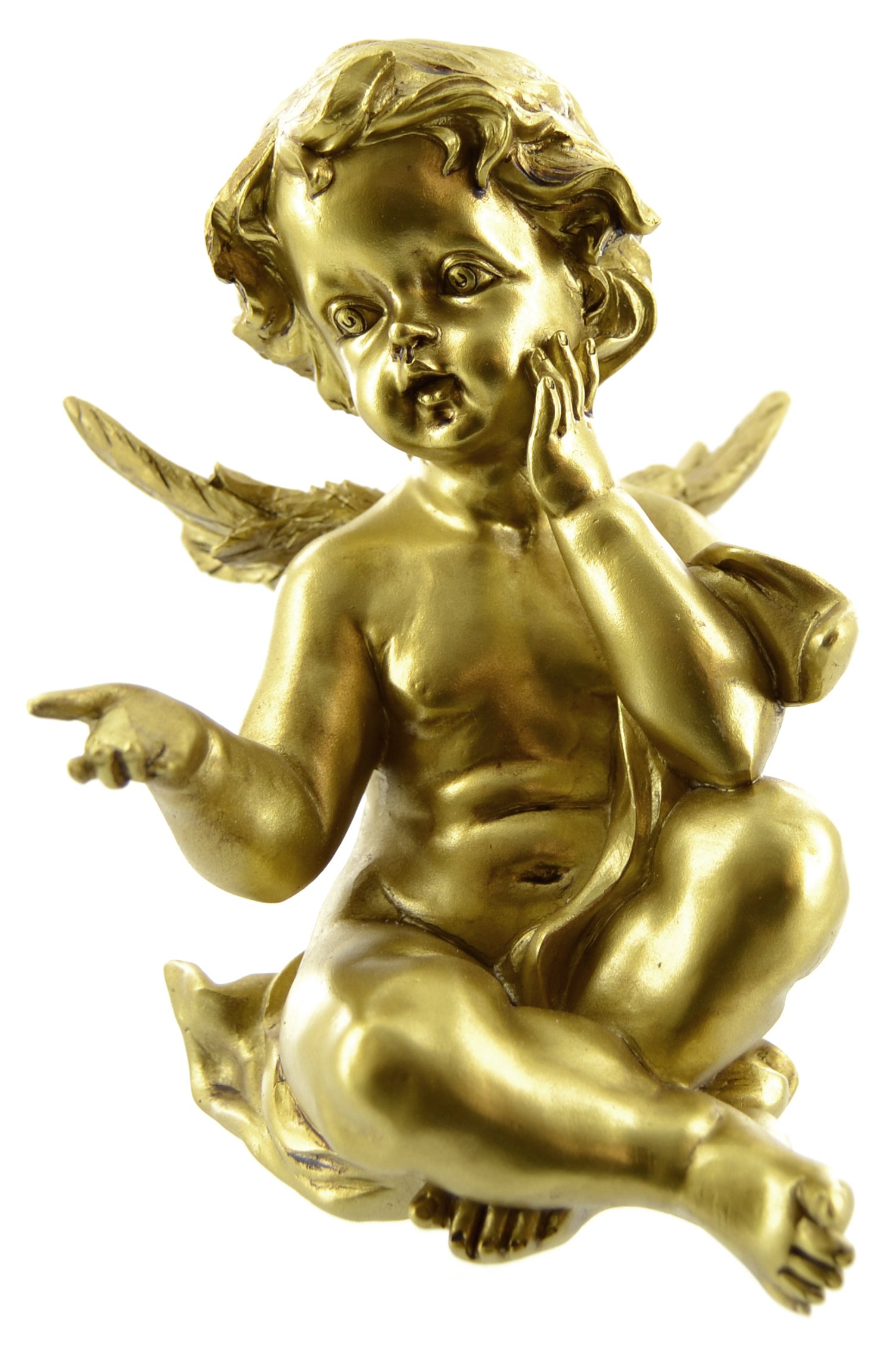 15cm Gold Sitting Cherub / Angel Figurine In a Gift Box