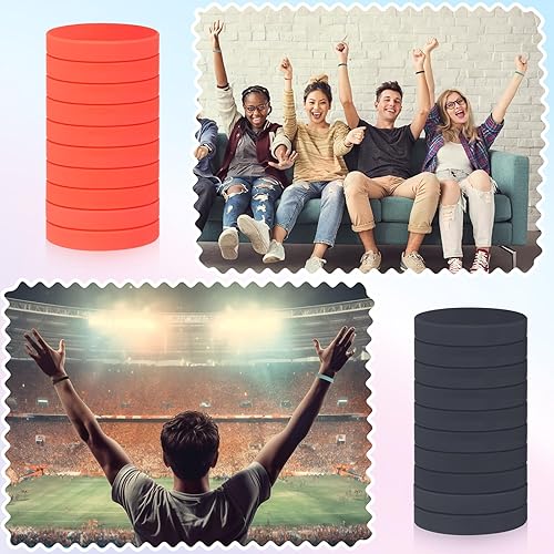 Vista 24 de Liliful 100 pulseras de goma de silicona para mujeres y hombres (verde)