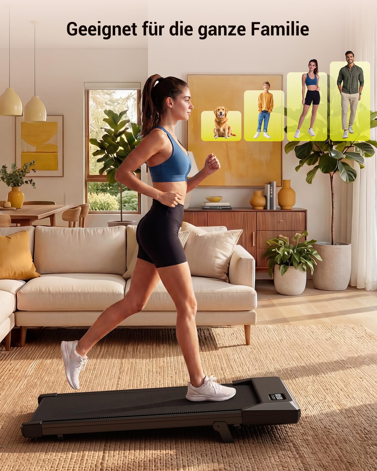 MJWW Raceable Walking Pad mit 6%-9% Steigung, 2.5/3.0 HP Klappbares Laufband für Zuhause & Büro mit APP-Steuerung, Leise Schreibtisch Laufband mit AI-Training, LED-Anzeige