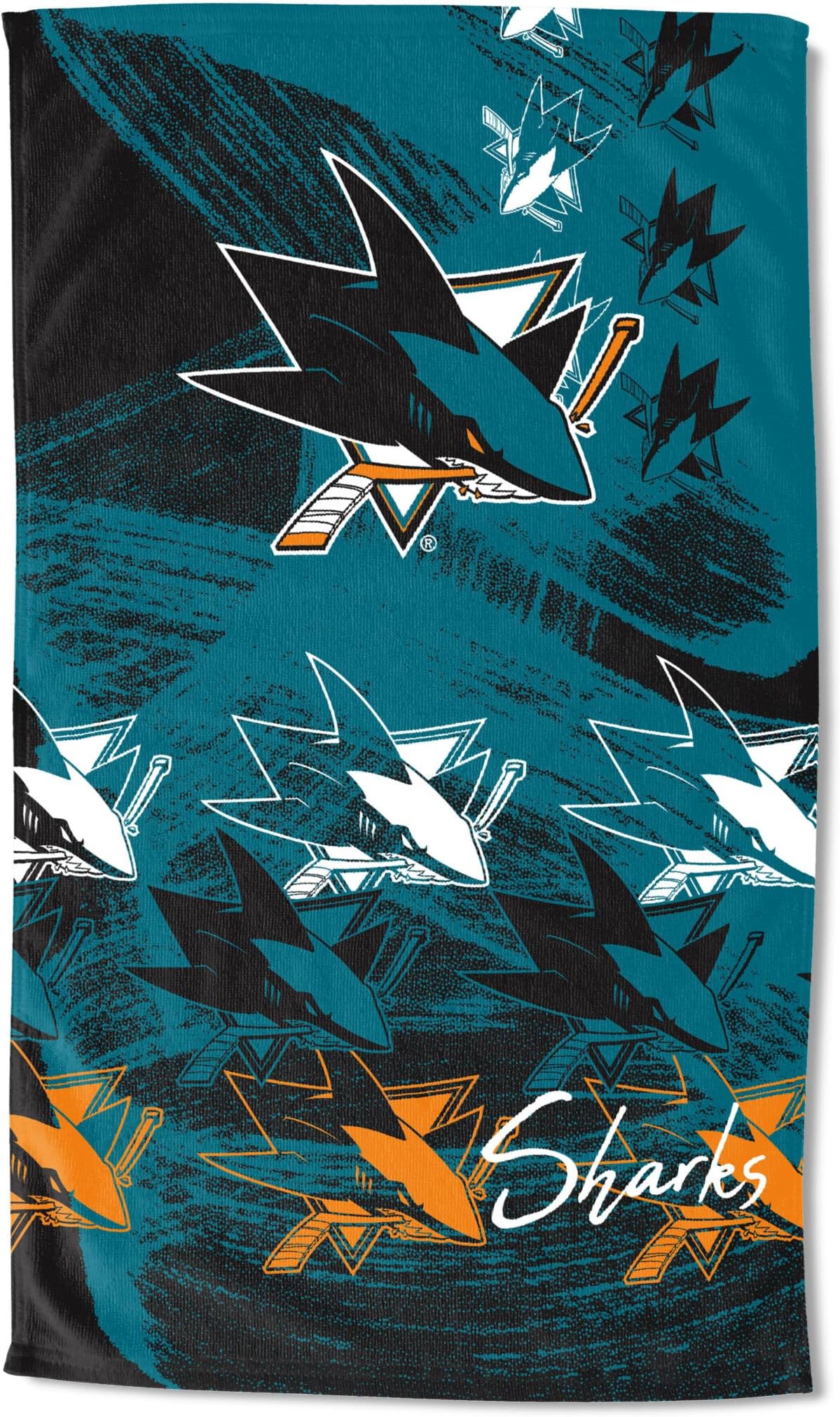San Jose Sharks NHL Distorter Micro Fiber Beach Towel 40 x 72 Inches