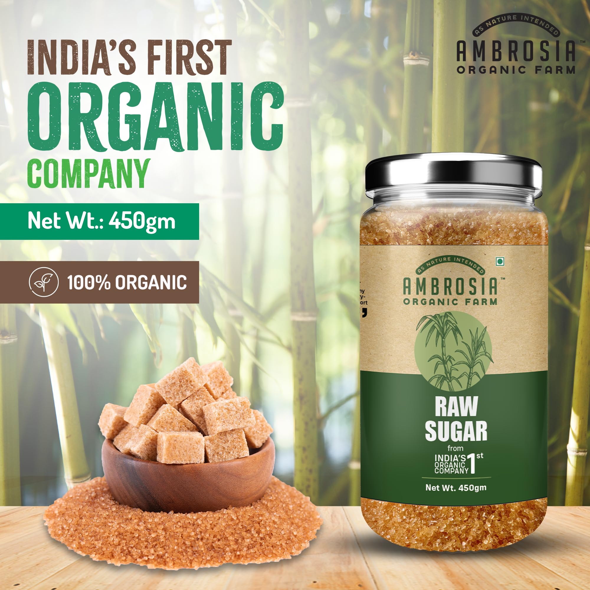 Deliciously Pure and Healthy: Ambrosia Organic Raw Sugar - 100% Pure Khandsari Shakkar/Chini, the Irresistible Natural Sweetener for Everyday Indulgence! 450Grams (Pack of 2) - Image 3 thumbnail