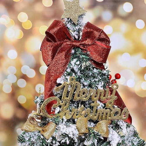 Miniatura 4 de YAMA Cinta con alambre con purpurina, oro amarillo, 2-12 pulgadas x 20 yardas, para Navidad, envoltura de regalos, coronas, manualidades, arco y