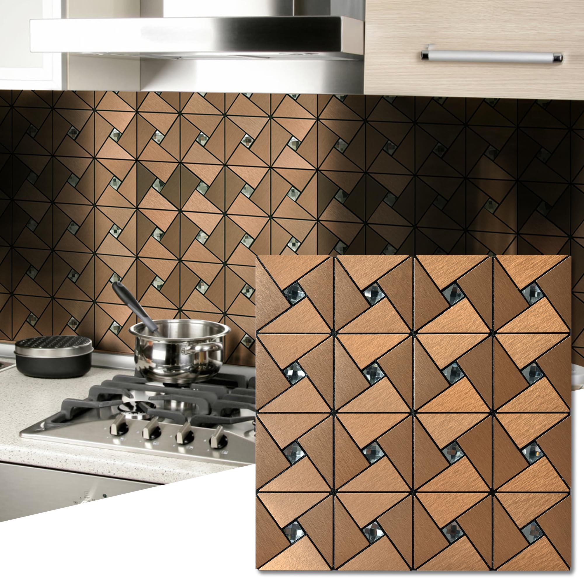 Peel And Stick Metal Tiles | Metal Backsplash Tiles For Kitchen - View #10