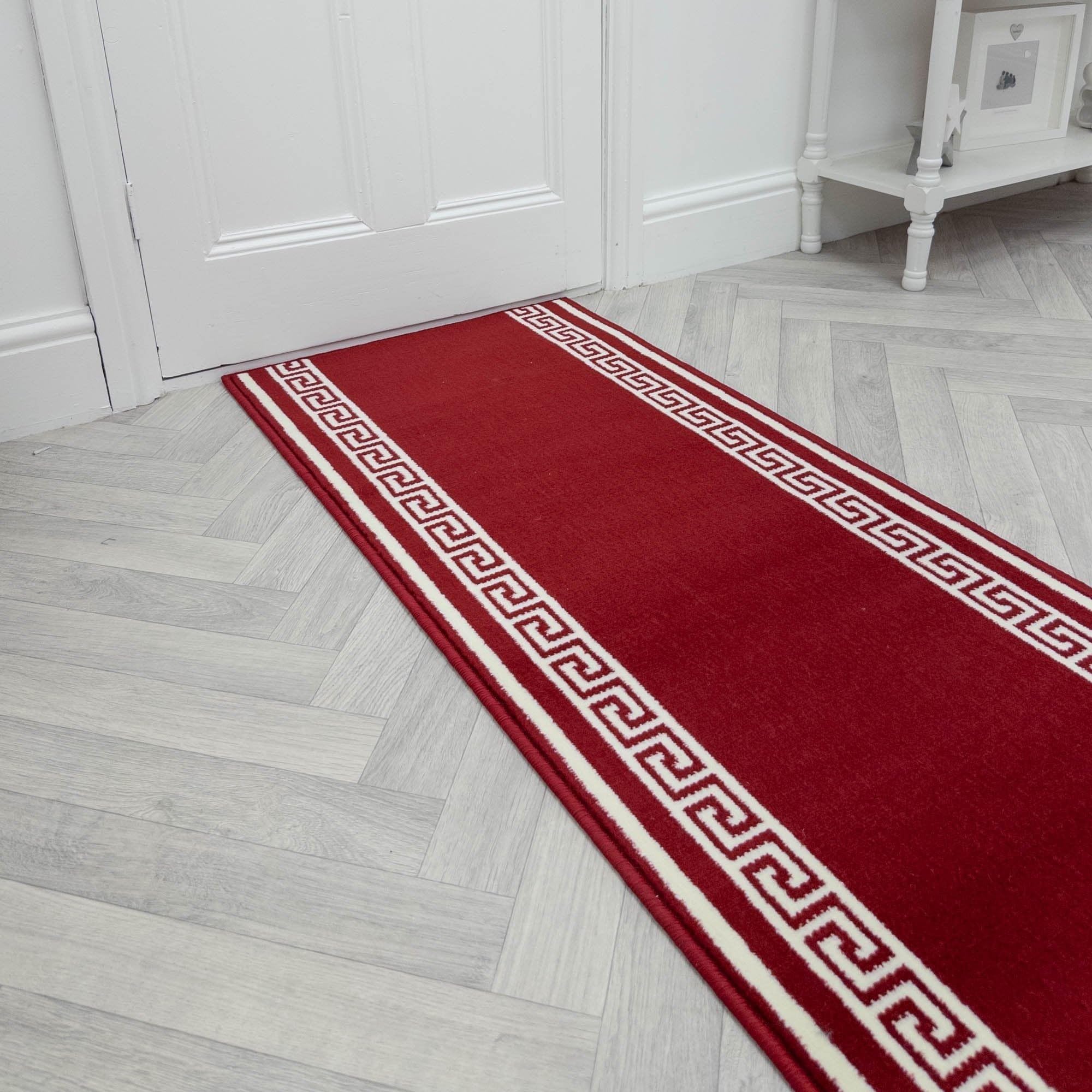 runrug Soft & Luxurious Hallway Runner Rug - Comfortable Carpet for Hall, Kitchen & Corridor - Multiple Sizes - Stain-Resistant, Dirt-Resistant - 100cm x 210cm - 9mm Thick - Key, Red