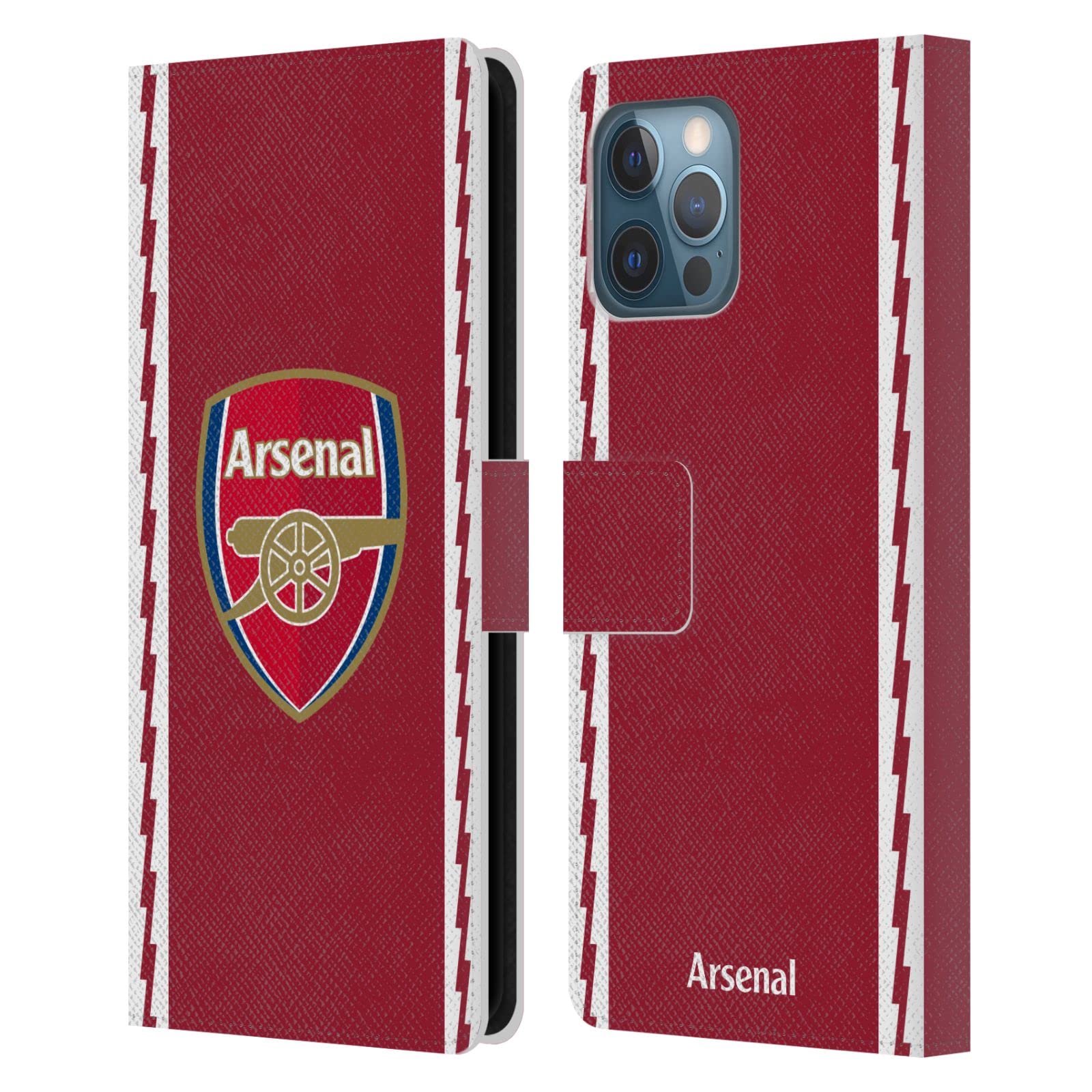 Head Case Designs Officially Licensed Arsenal FC Home 2022/23 Crest Kit Leather Wallet Case Compatible With Apple iPhone 12 Pro Max