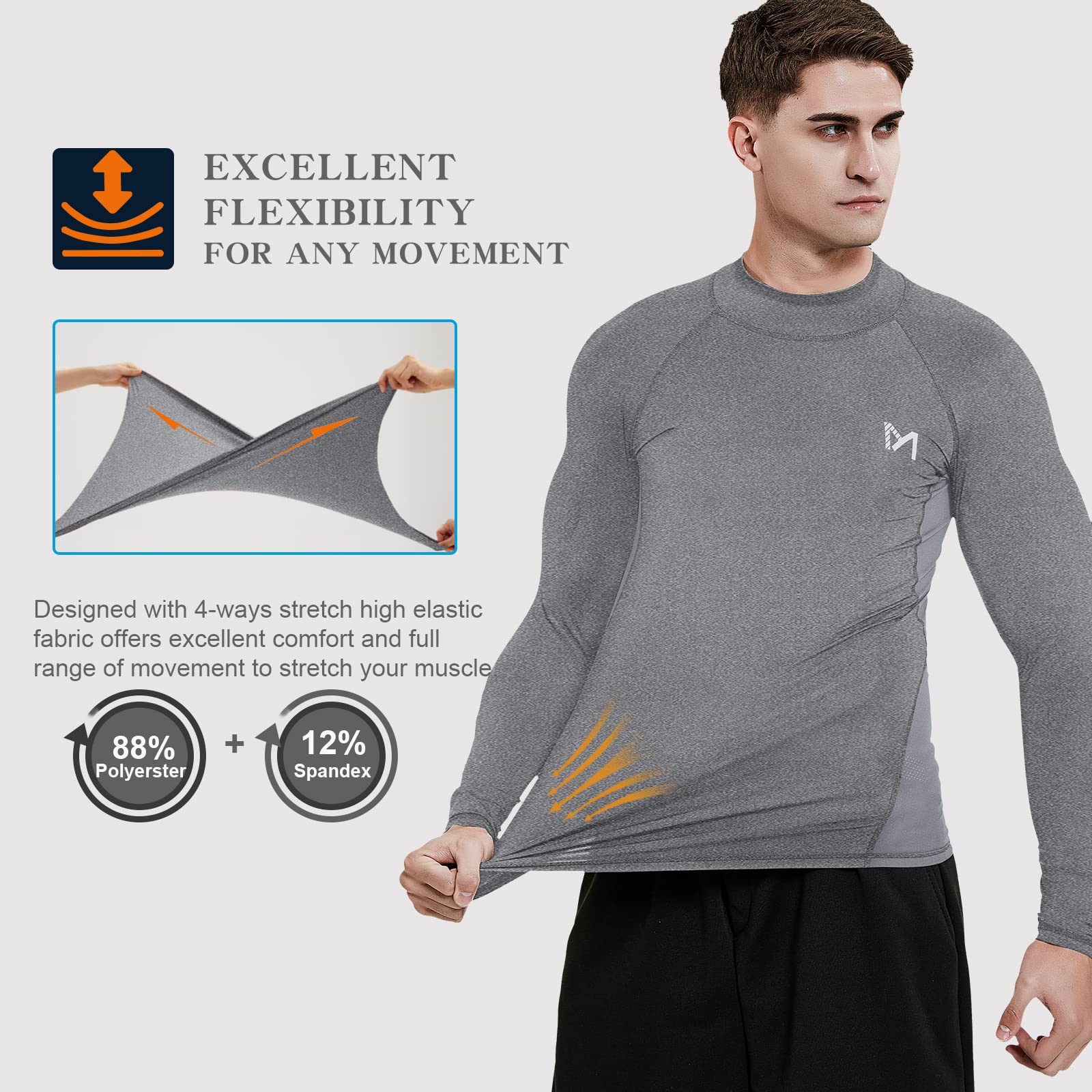 MEETYOO Maglietta a Compressione da Uomo