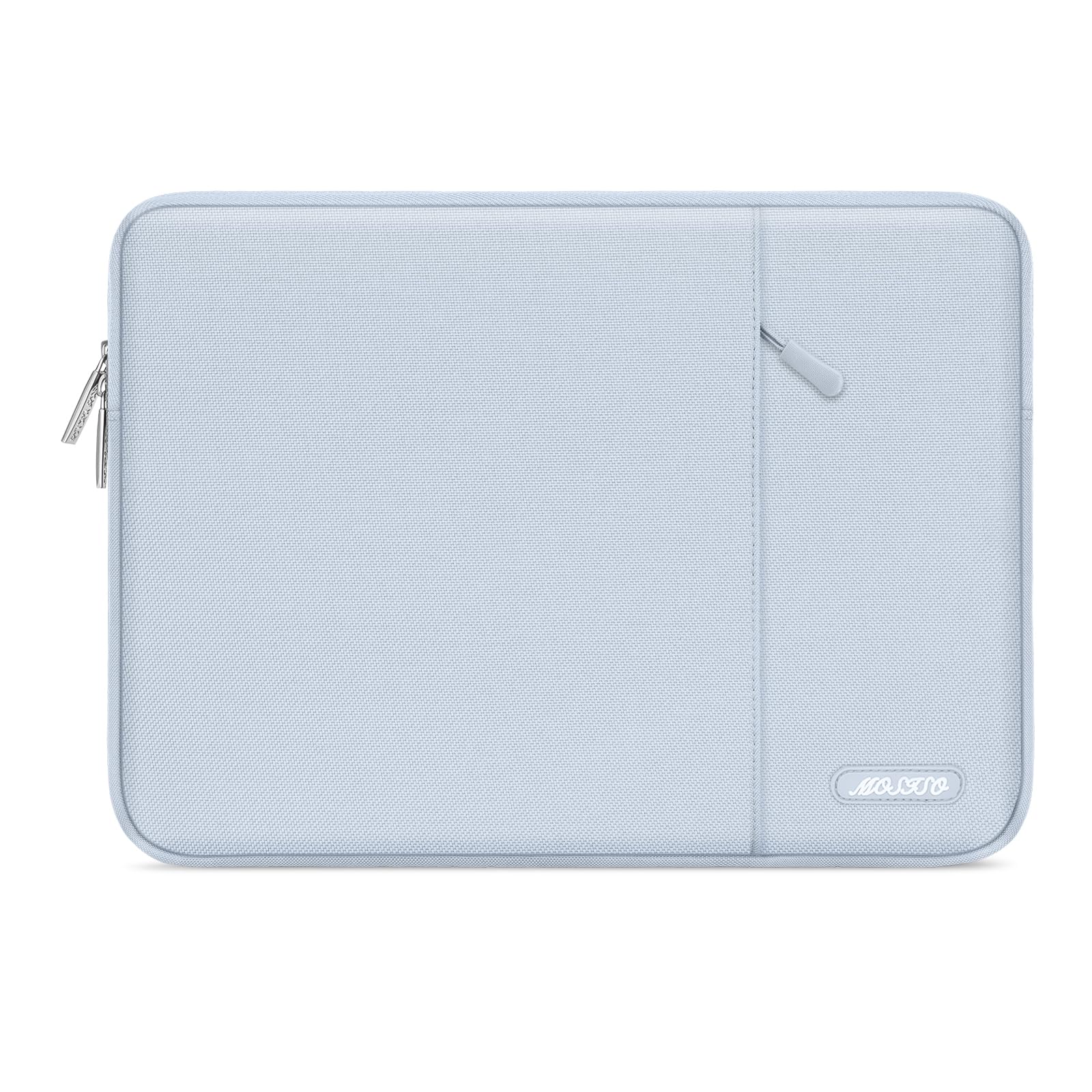 MOSISO Laptop Case 16 inch, 15-15.6 inch Laptop Sleeve Compatible with MacBook Pro 16 M4 M3 M2 M1, HP Acer Dell Lenovo ASUS Notebook, Polyester Vertical Computer Sleeve Bag with Pocket, Baby Blue