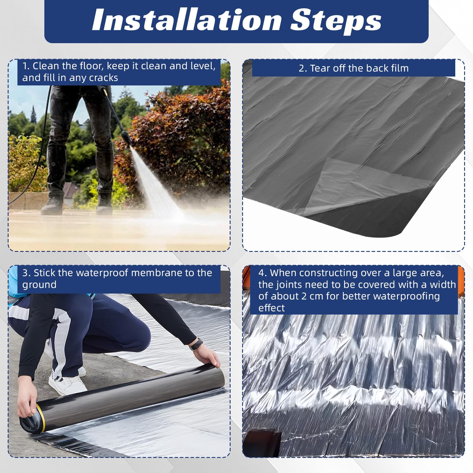 Rollo de asfalto autoadhesivo de 39 pulgadas x 32.8 pies, impermeable, cinta de reparación de techo, membrana de sellado, impermeabilización de fugas, revestimiento de techo