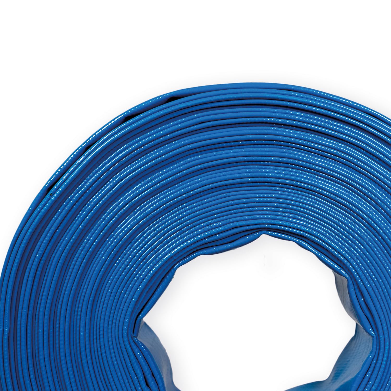 Manguera plana | 50 mm de diámetro | 2 pulgadas, 50 m | manguera de construcción y manguera de bomba para bomba | manguera de PVC plana enrollable | manguera de agua