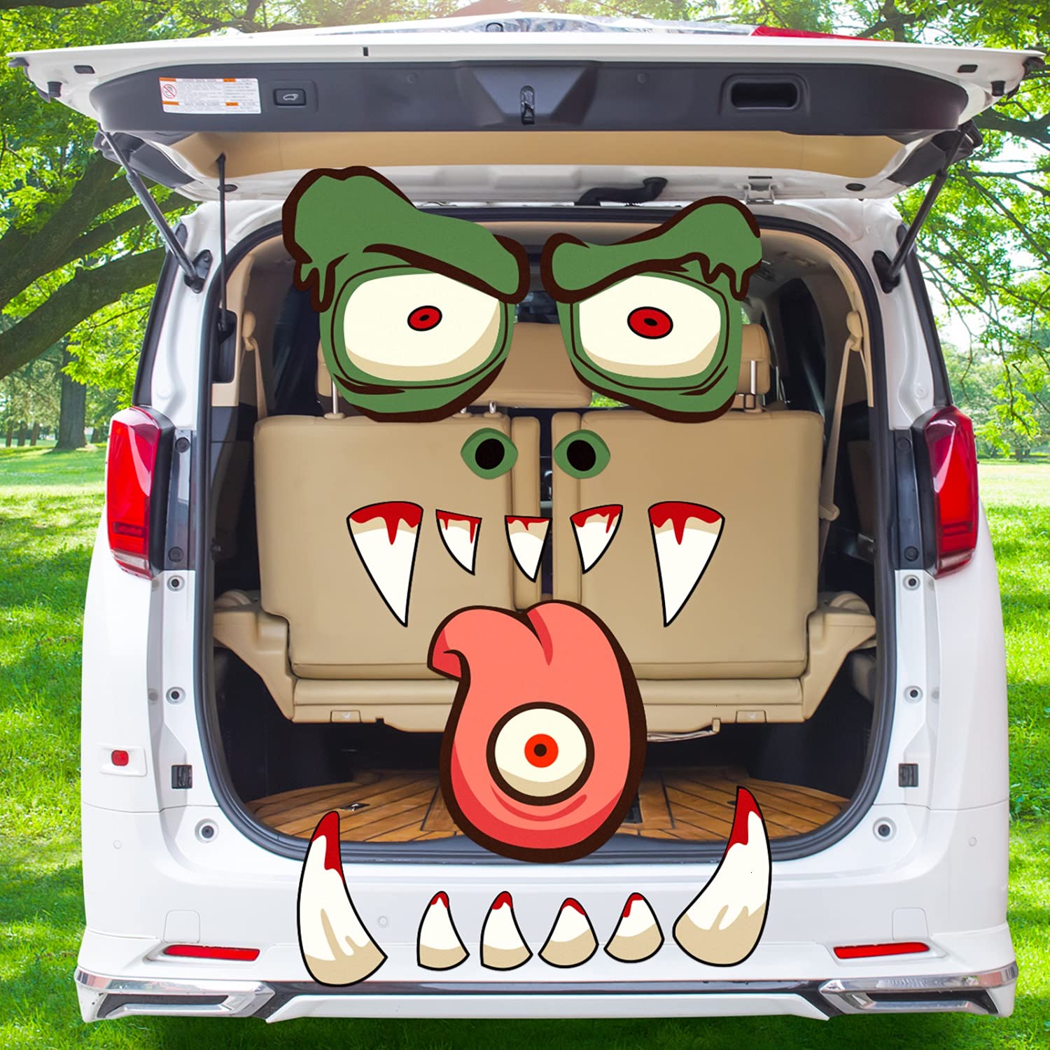 Buy JETEHO Halloween Monster Face Trunk or Treat Car Decorations with