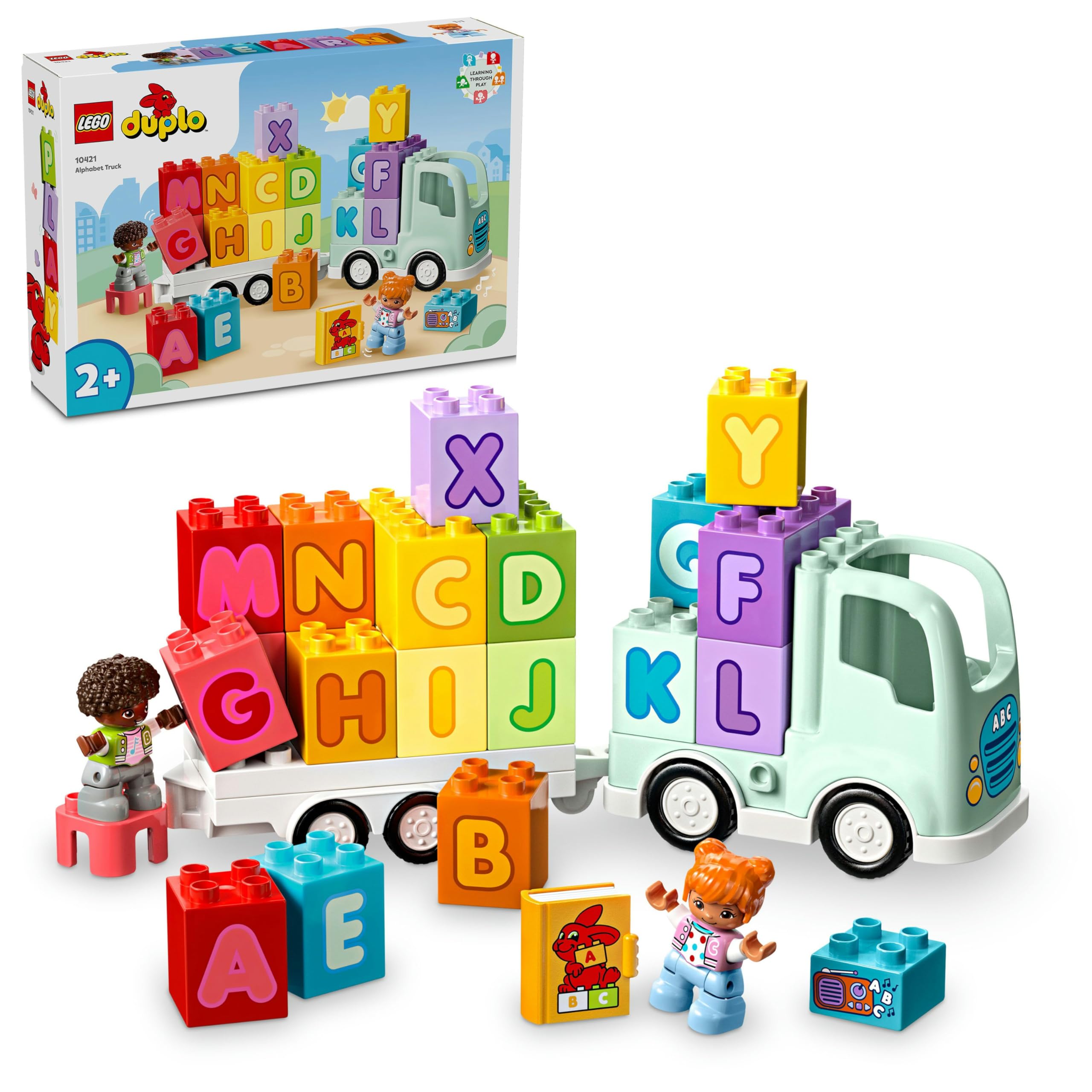 LEGO DUPLO Kasabası Alfabe Kamyonu Oyuncağı 10421-2 Yaş ve Üzeri Çocuklar için Eğitici Oyuncak Yapım Seti, Doğum Günü Hediyesi Fikri (36 Parça)