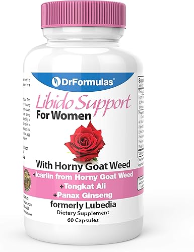 DrFormulas Soporte de libido para mujeres con extracto de maleza de cabra cachonda con maca, epimedium e icariina, (anteriormente lubedia), 60