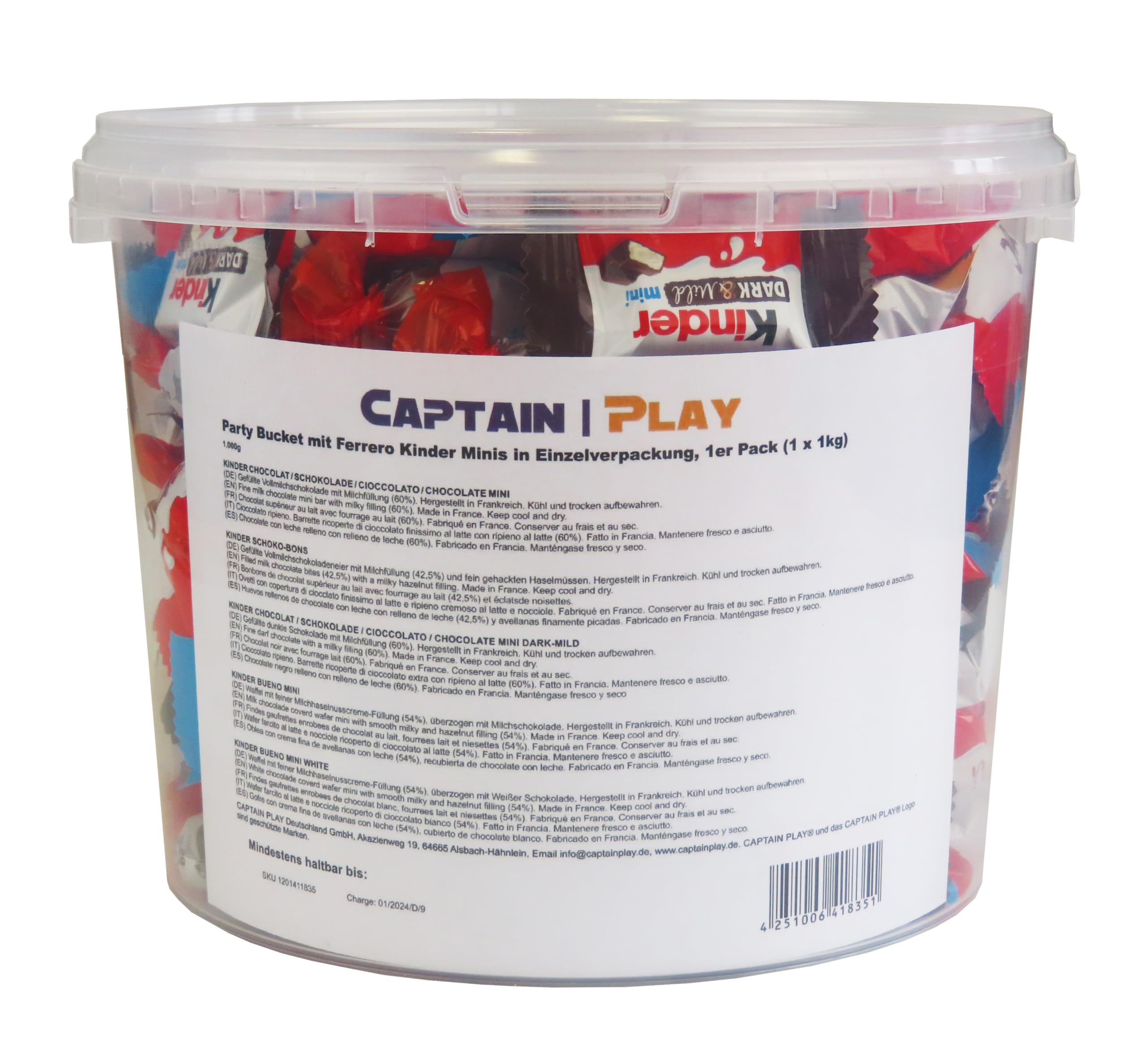 Party Bucket con Kinder Mini specialità 1kg