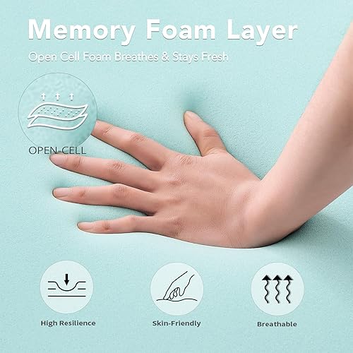 Miniatura 4 de Colchón de espuma viscoelástica Queen de 12 pulgadas, colchón de fibra de bambú de espuma certificada CertiPUR-US en una caja, soporte firme medio