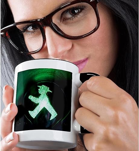 Miniatura 2 de 3dRose mug_188161_4 Alemania, Berlin Alexanderplatz DDR Museum Ampelmann - Taza negra de dos tonos, 11 onzas, negroblanco