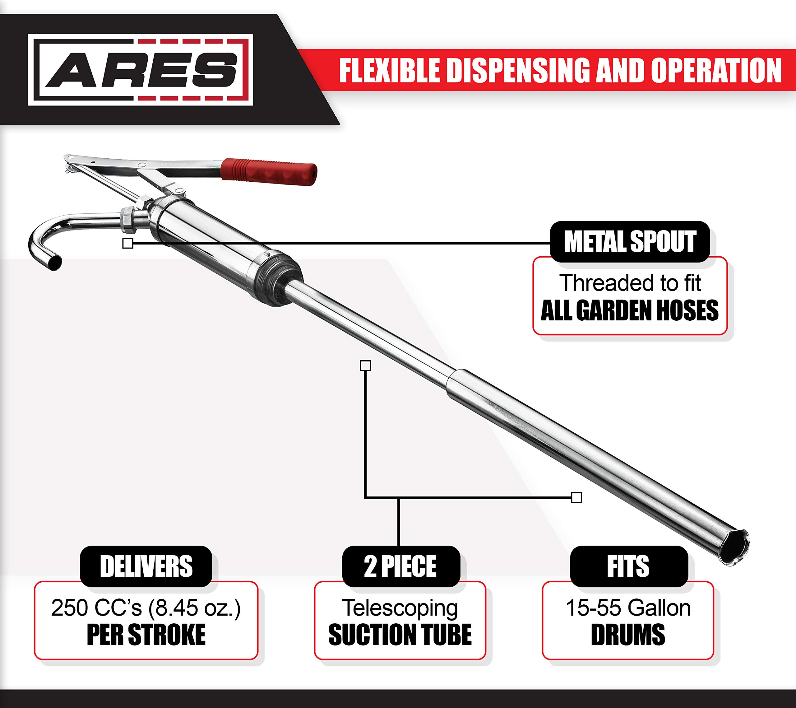 Buy ARES 55000 Oil Barrel Pump 2Piece Telescoping Suction Tube