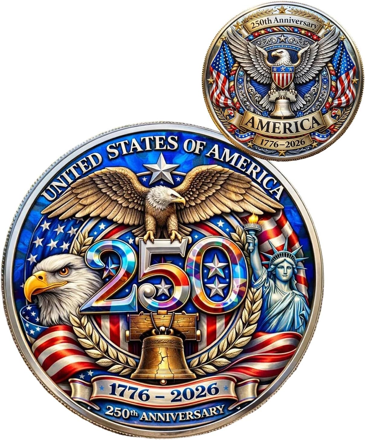 America 250th Anniversary Collectible Coin 1776–2026 – Liberty Eagle Patriotic Keepsake Gift