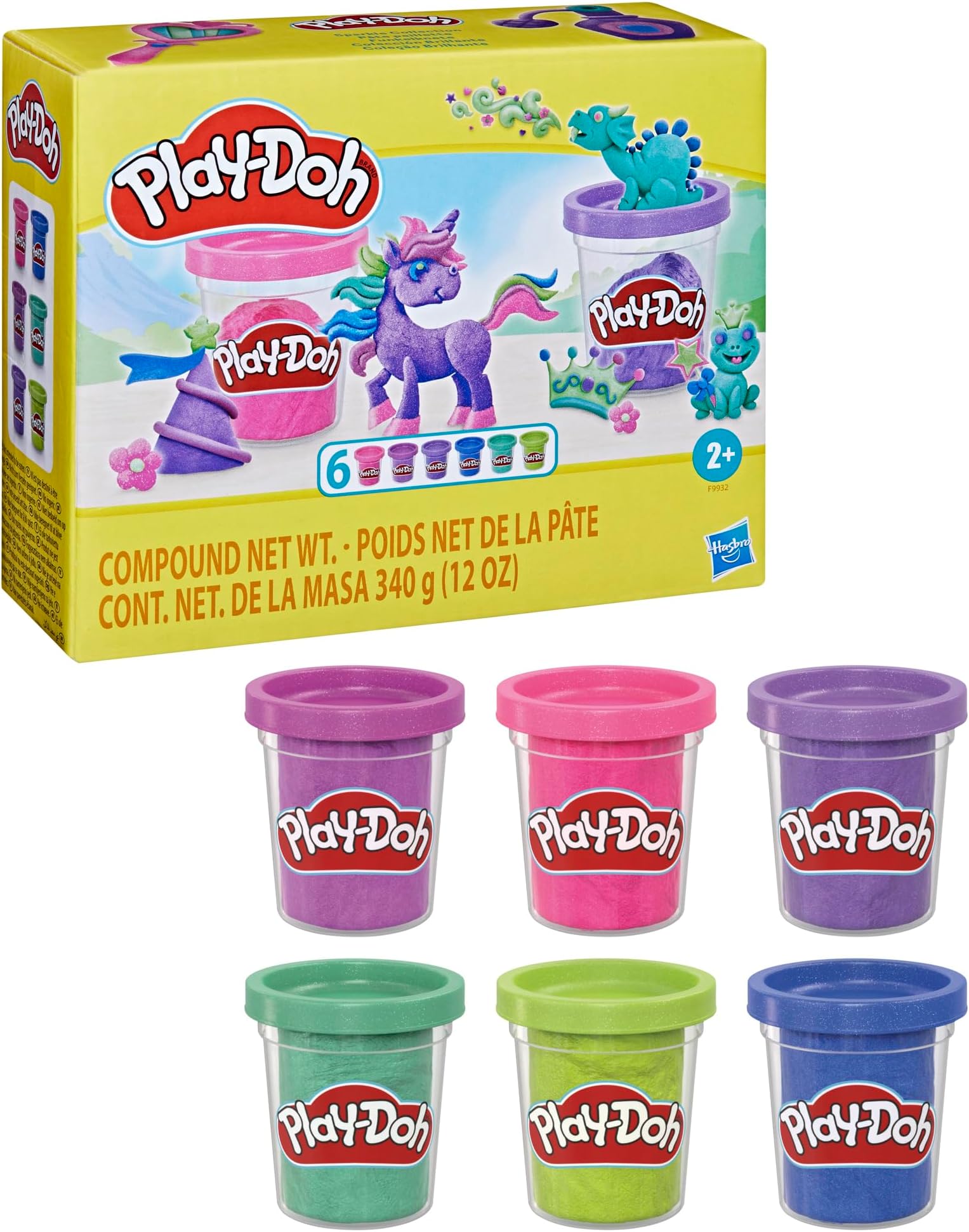 PlayDoh 6 Pack Sparkle Collection, Assorted Metallic Shine Colors