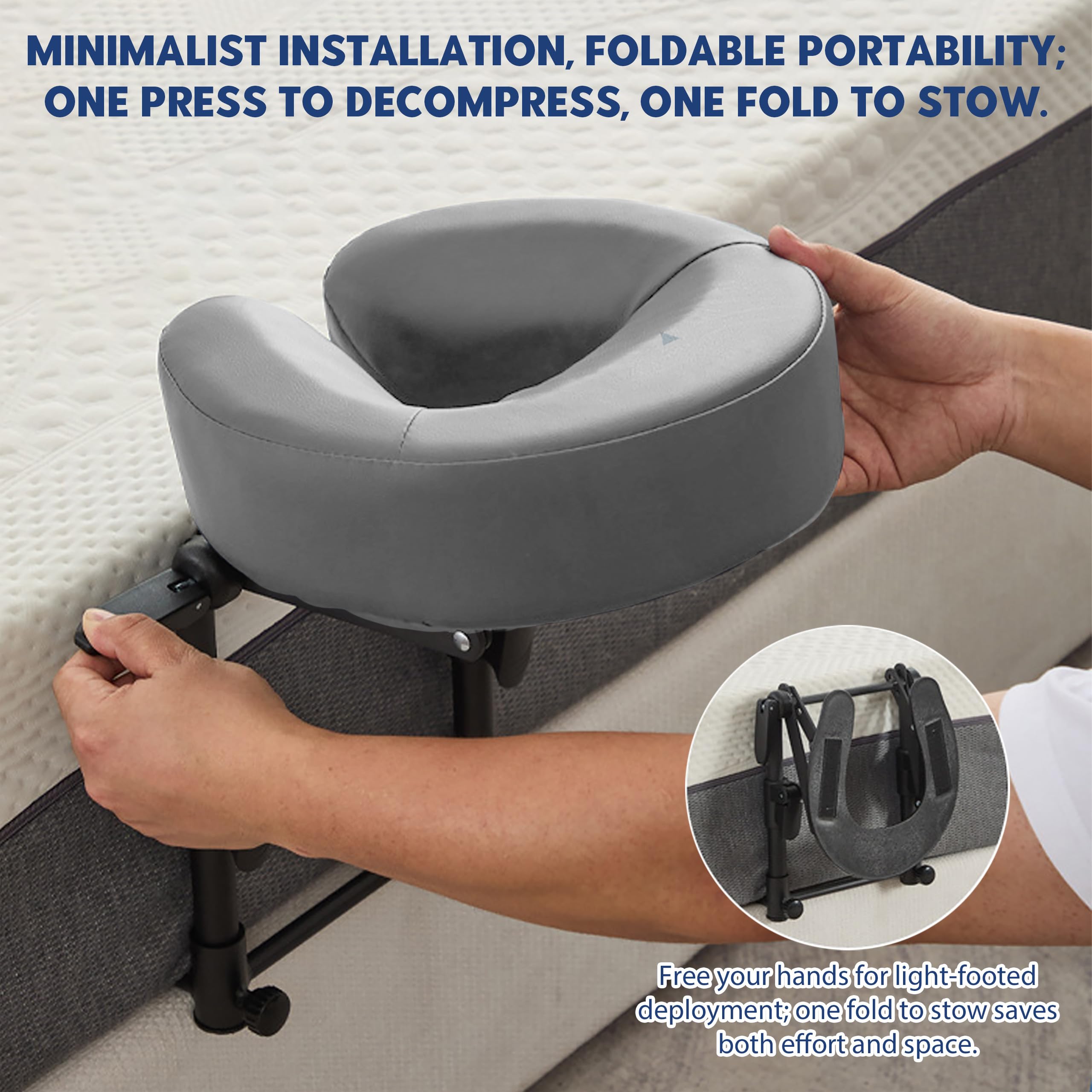 Mesa de Masaje Facial con cojín Universal Ajustable reposacabezas(Gris) | Mesa de masaje facial con cojín universal ajustable reposacabezassoporte facial, masaje domésti