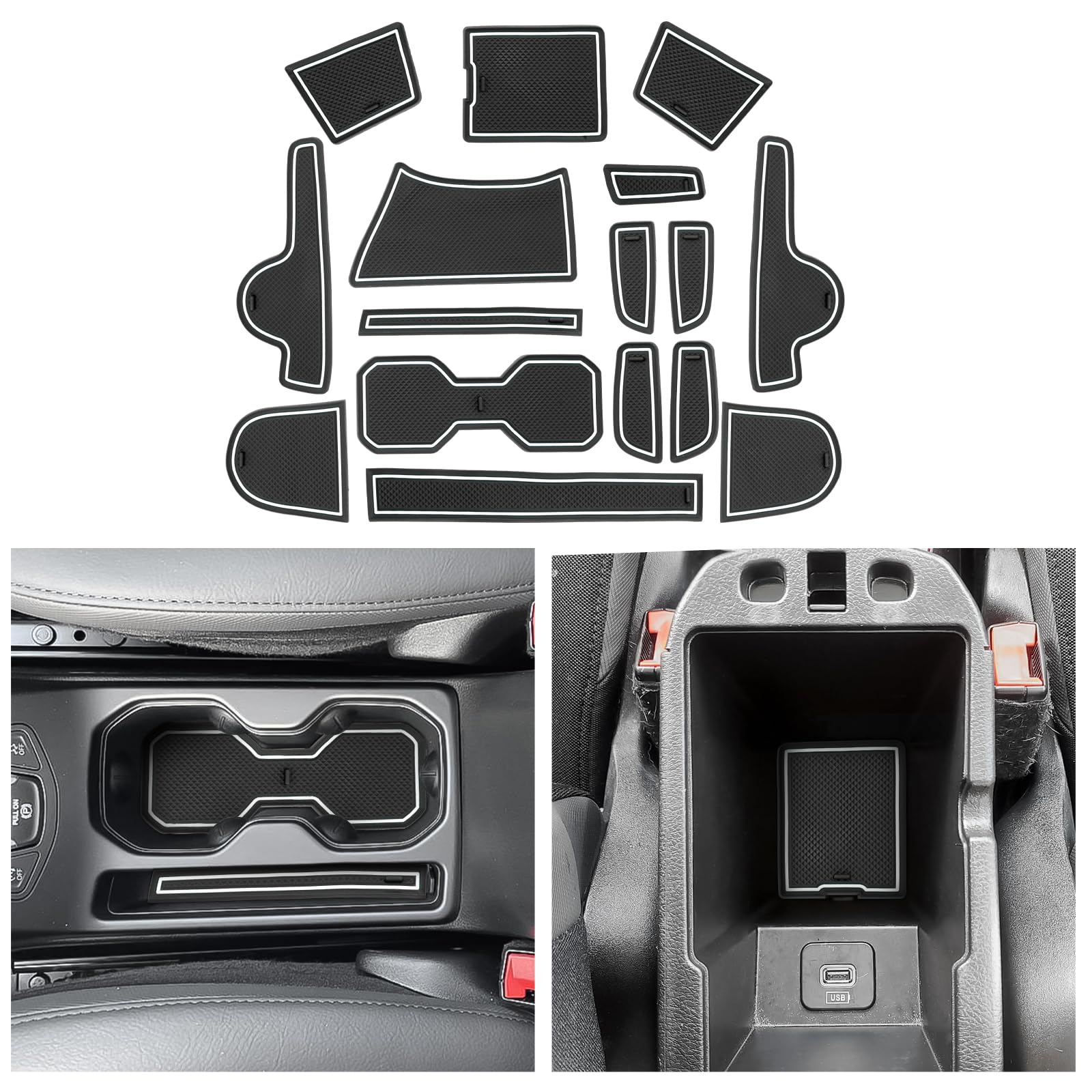 Tappetini In Gomma Antiscivolo BIBIBO Per Jeep Renegade Facelift 2019-2025 - Set Da 16 Pezzi, Facili Da Pulire E Su Misura