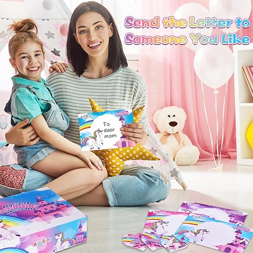 Miniatura 4 de Regalos de unicornios para niñas, juego de papelería para niños, kit de escritura de 46 piezas, regalos de Navidad para niñas de 8, 9, 10, 11, 12