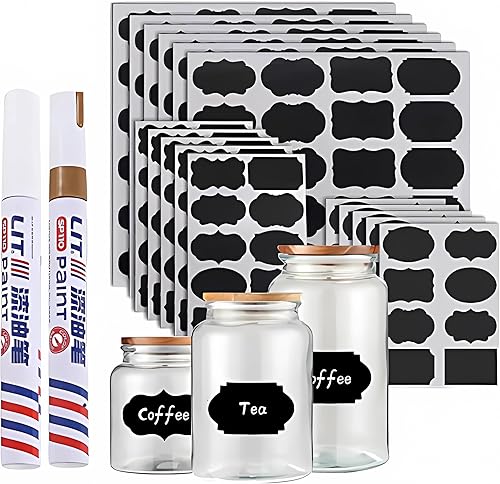 244 etiquetas de pizarra de alta calidad a granel, incluye 2 marcadores de tiza, reutilizables, extraíbles, decoración de fiestas, salas de