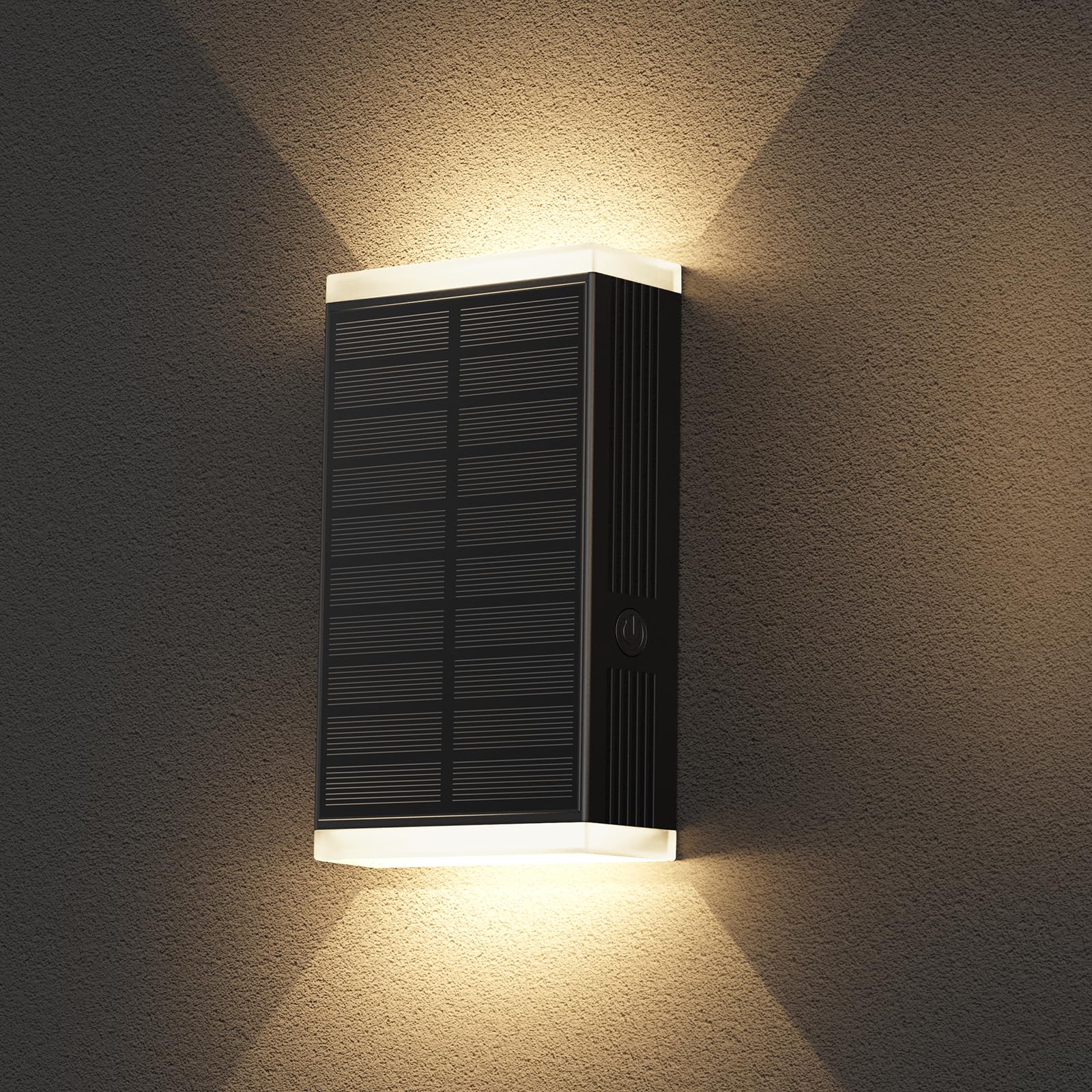 1 confezione di luci solari per esterni, 3000 K, calde, impermeabili, dal tramonto all'alba, applique da parete per esterni, recinzioni, passerelle, portici, terrazze (3000/4000/6000K)