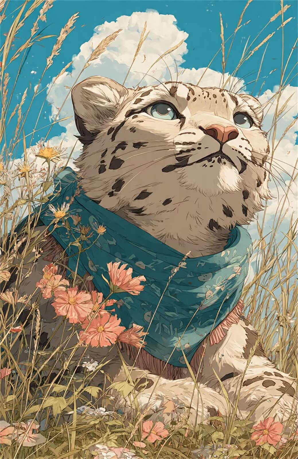 Puzzle de 1500 Piezas para Adultos - Flores Animales Leopardo - Rompecabezas Premium con Reverso de Letras para Clasificación, Regalo de Gama Alta para Aficionados, 87x57 cm
