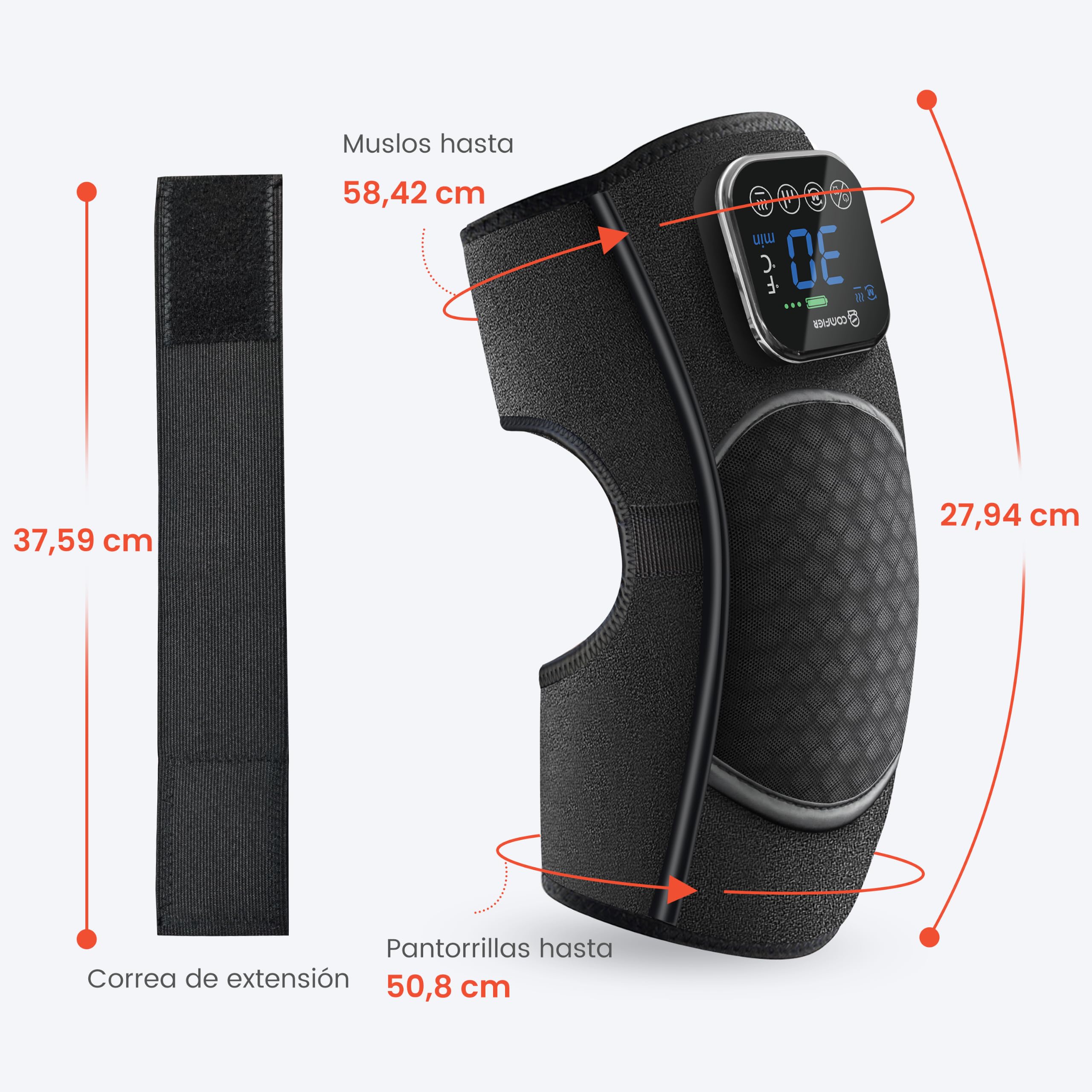 COMFIER Masajeador inalámbrico para rodillas, envoltura de rodilla calentada con vibración, 4 niveles de calefacción de grafeno, regalos para mamá papá