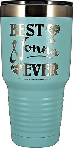 Miniatura 1 de NONNA GIFT  "BEST NONNA EVER  LOVE YOU" - Vaso de acero inoxidable aislado al vacío, taza de café de viaje, GK Grand diseñada y grabada para