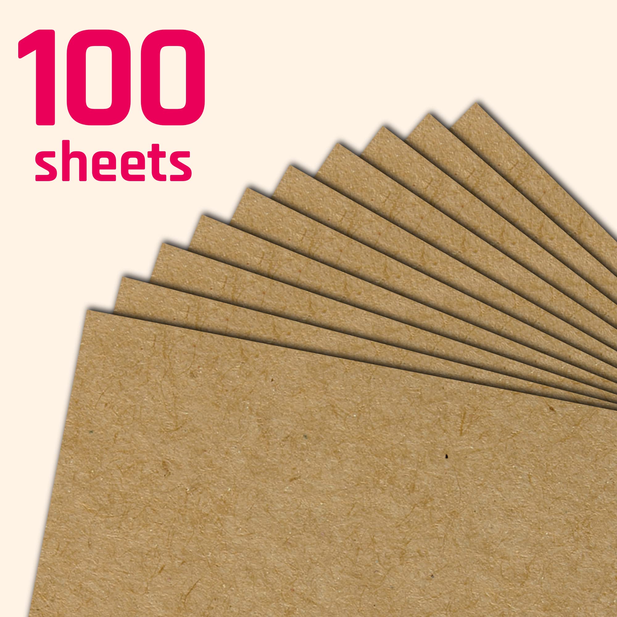 100 Blatt Kraftpapier, brauner Kraftkarton, 300 g/m², Deckel: 21,6 x 27,9 cm