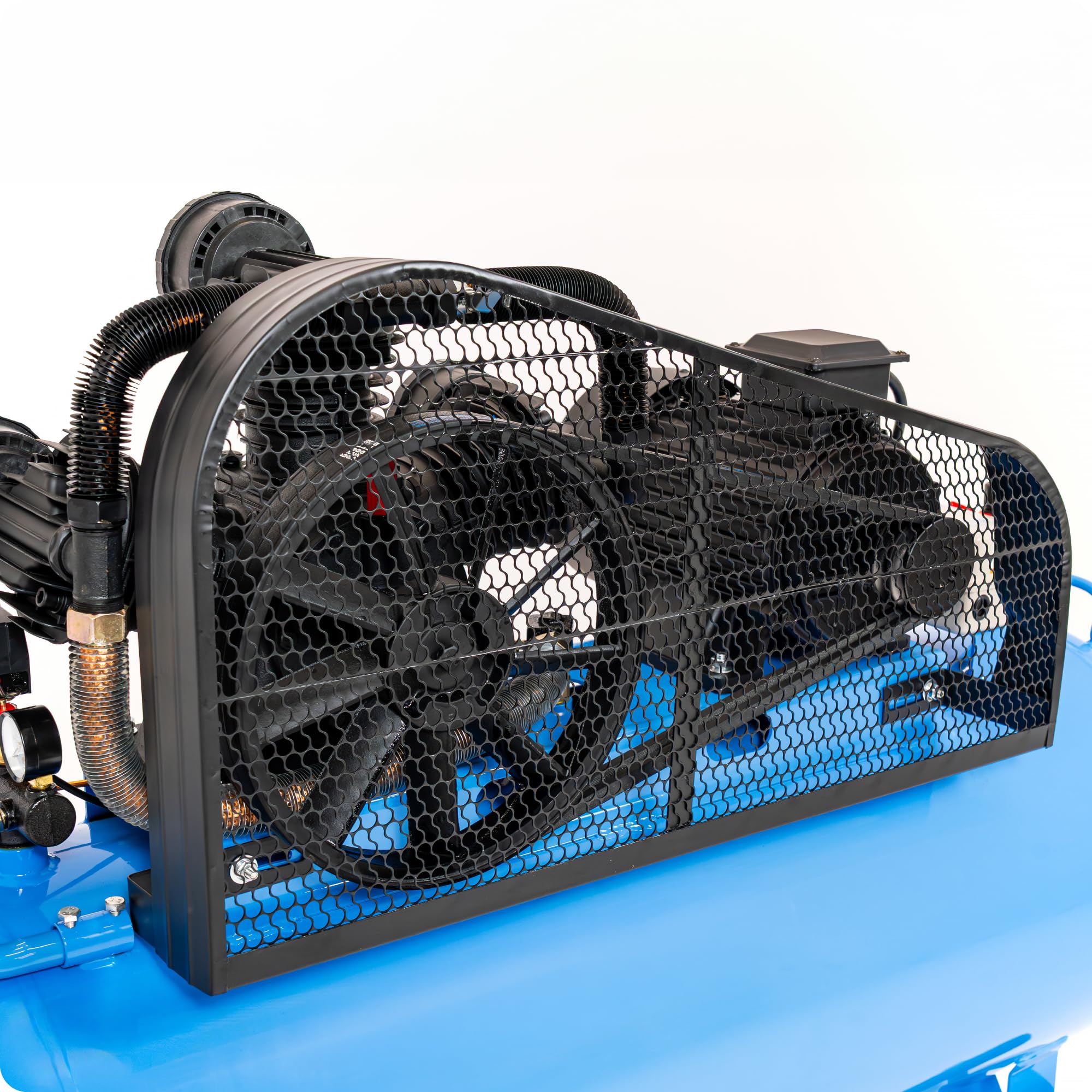 Compresseur 300L Compresseur d'air 8 Bar, compresseur à huile 7500W, 3 cylindres en fonte, 1090 l/min, 380V, détendeur, manomètre, 2 sorties, pour atelier et outils pneumatiques
