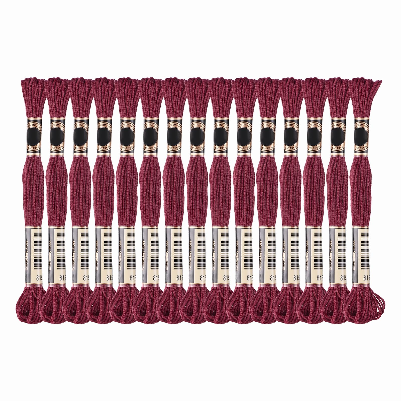 PATIKIL 15 Skeins Embroidery Floss, Solid Colors,Polyester Dark Red
