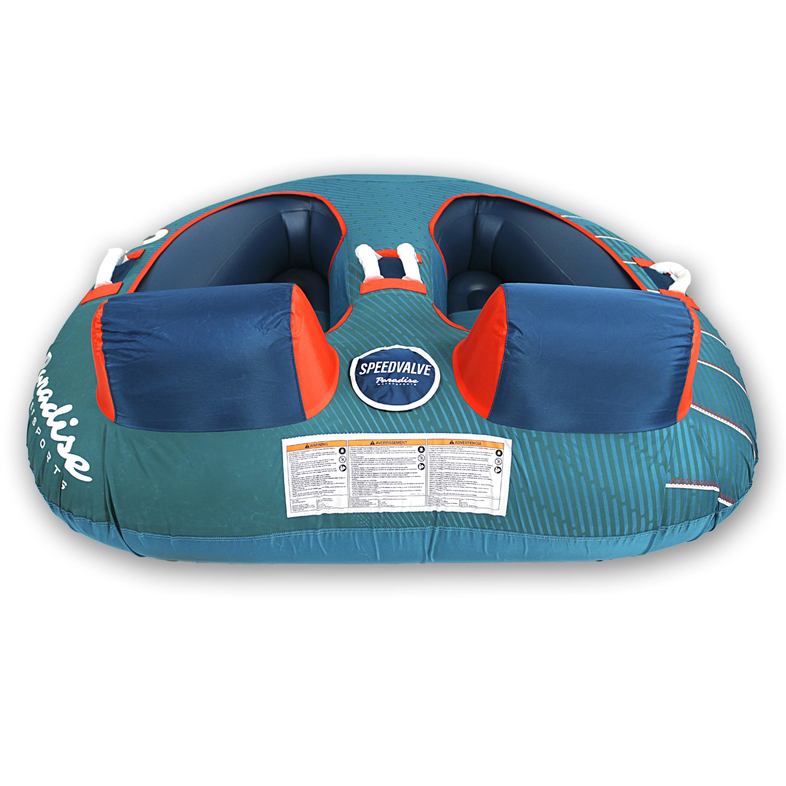 Paradise Water Sports - Haven Water Towable Tube for Boating - 1-2 Riders, Teal/Red
