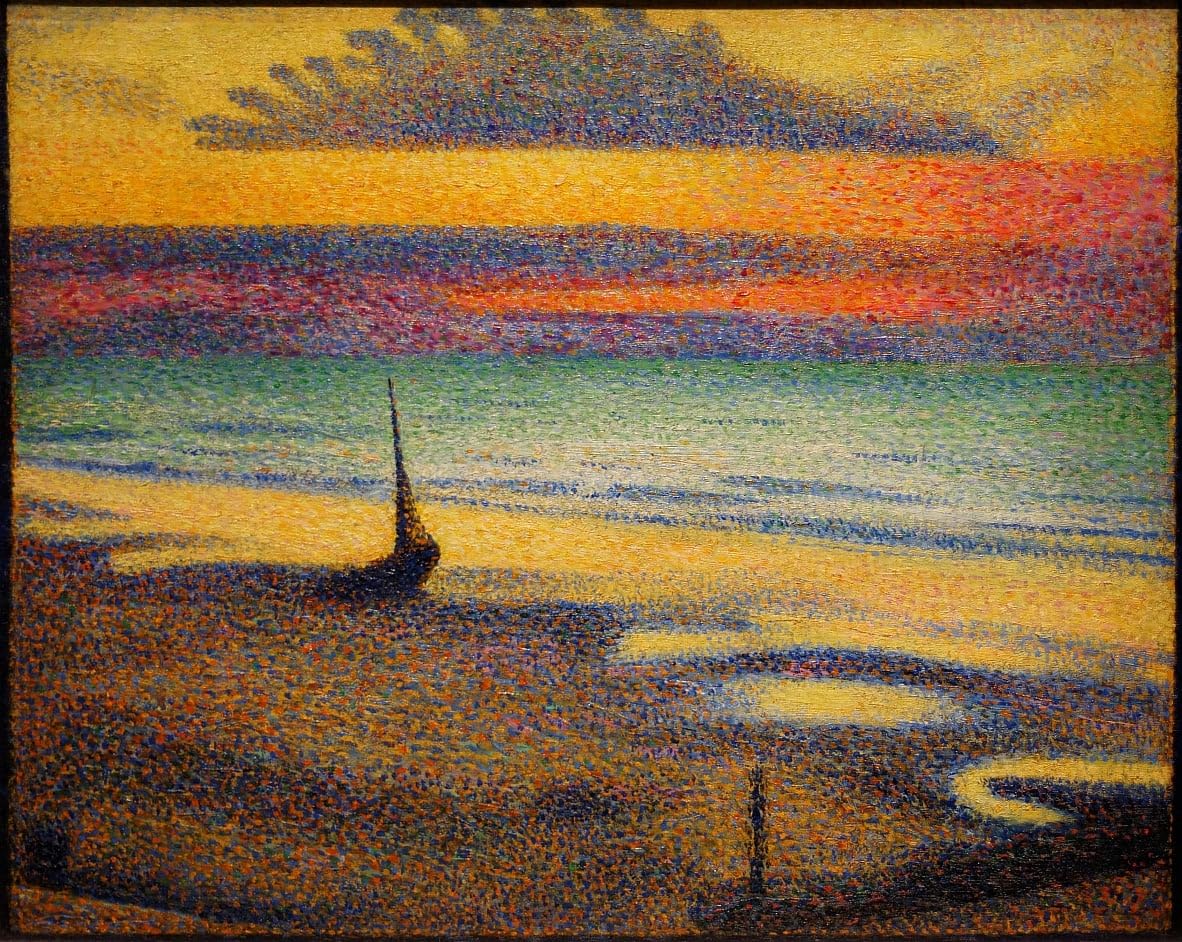 Poster beach at heist Georges Lemmen impression toile salon - 4