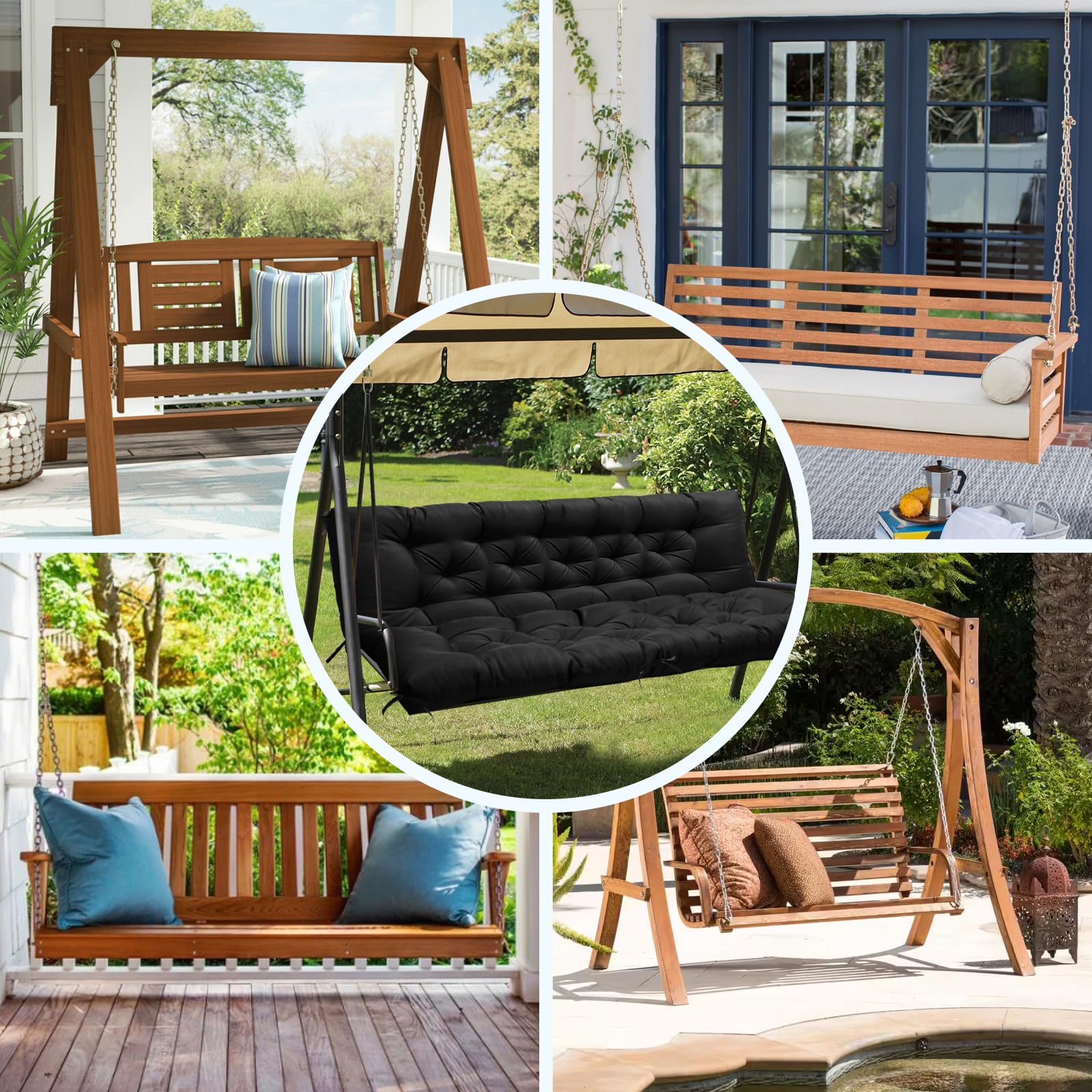 Porch Swing Cushions 47 X 40 In 2-3 Seater Replacement Outdoor