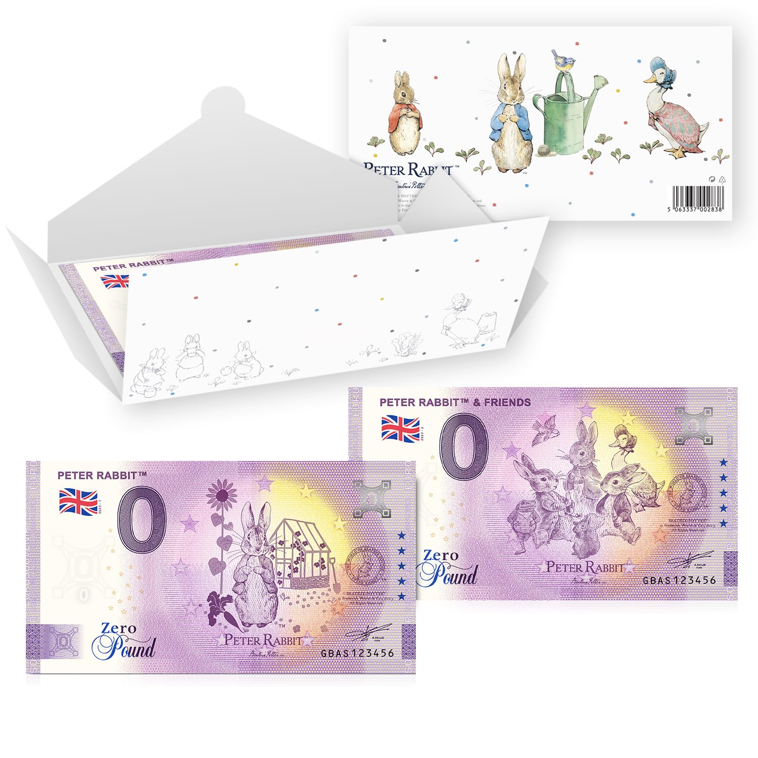 Beatrix Potter The World of Peter Rabbit 0 Pound Banknotes - 2 Bank Note Designs