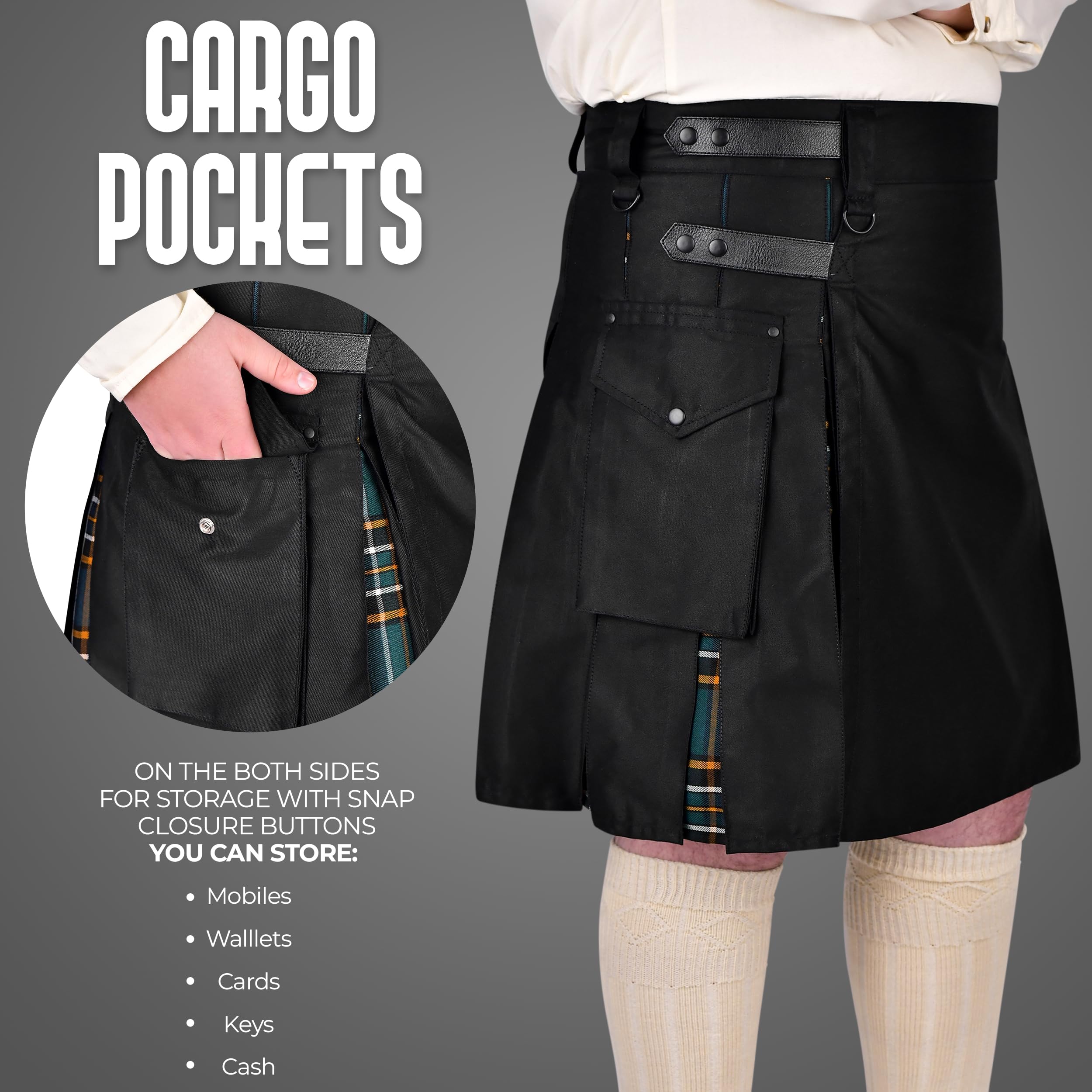 Herren Hybrid Kilt Kilt (1er Pack)