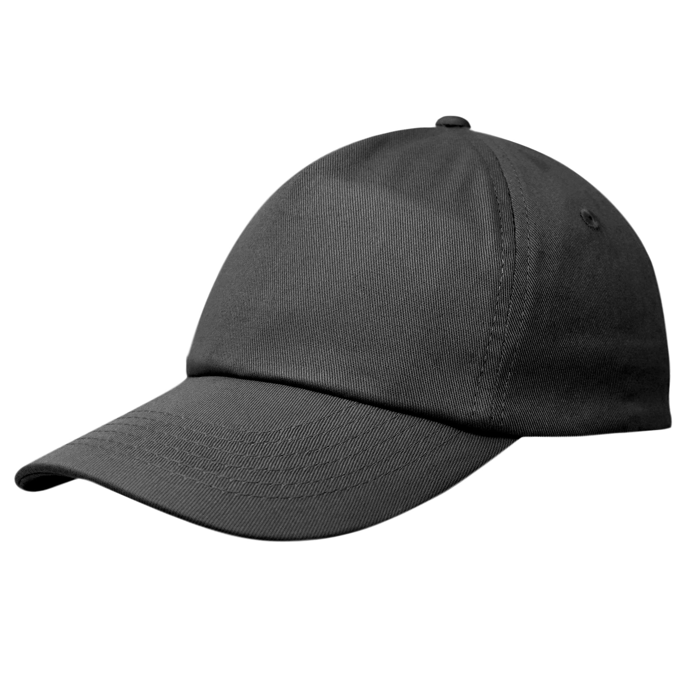 laylawson Adults Baseball Cap 5-Panel Plain Sports & Casual-Wear Summer Hat, Graphite Grey, One Size