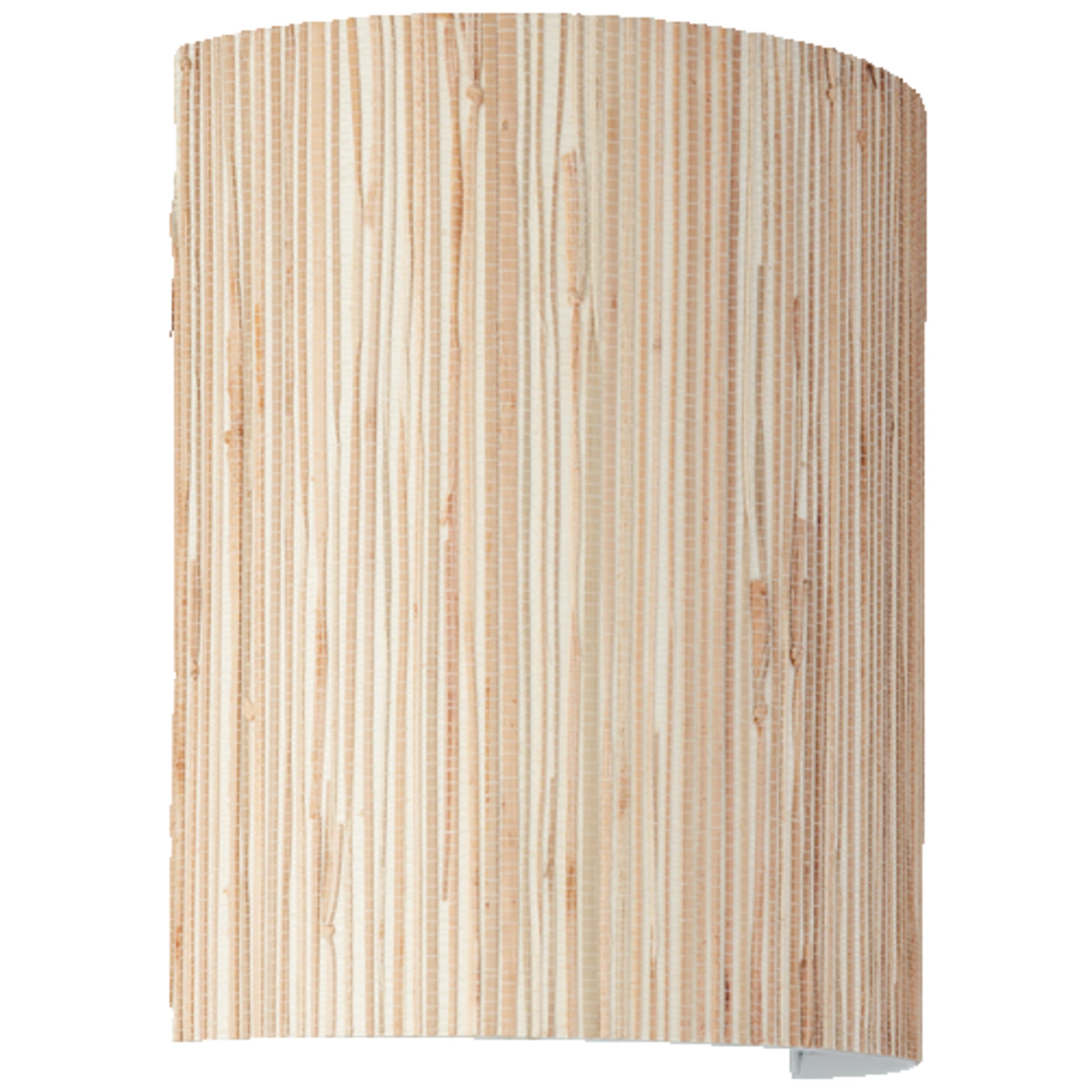Lightbox Applique murale style nature - 26 x 23 cm - spot mural décoratif avec abat-jour en jonc de mer - dimmable uniquement avec variateur externe - pour le salon - douille E27 - en métal/jonc de
