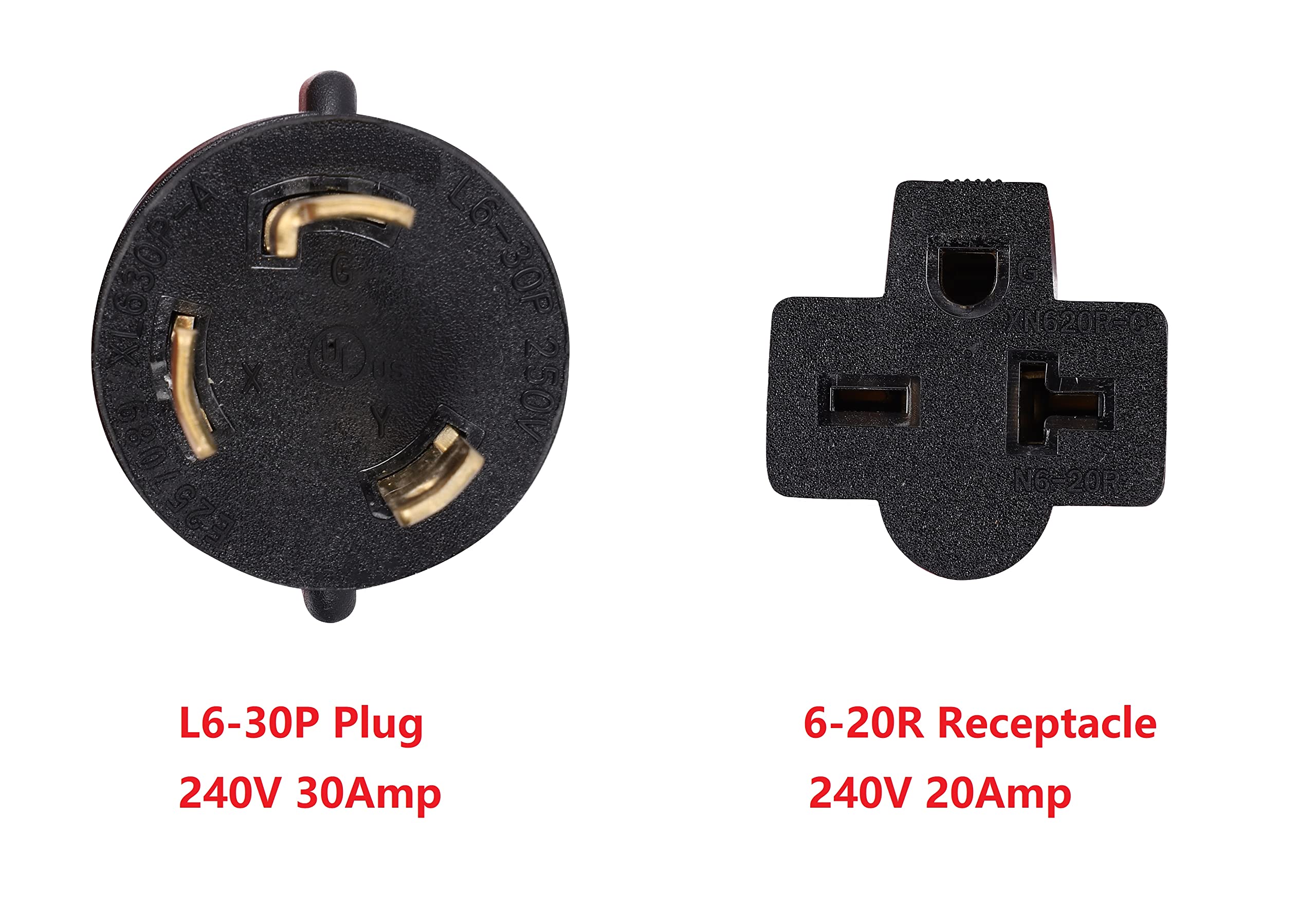 Amazon.com: ONETAK NEMA L6-30P to 6-15R 6-20R ETL Listed 240V 30