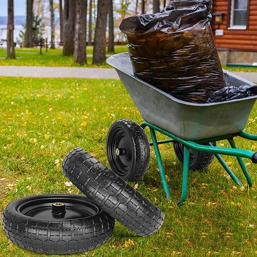 Miniatura 5 de Neumático y rueda sólidos sin planos de 13 pulgadas con orificio de eje de 58 pulgadas, cubo de desplazamiento de 2.1 pulgadas para camiones de