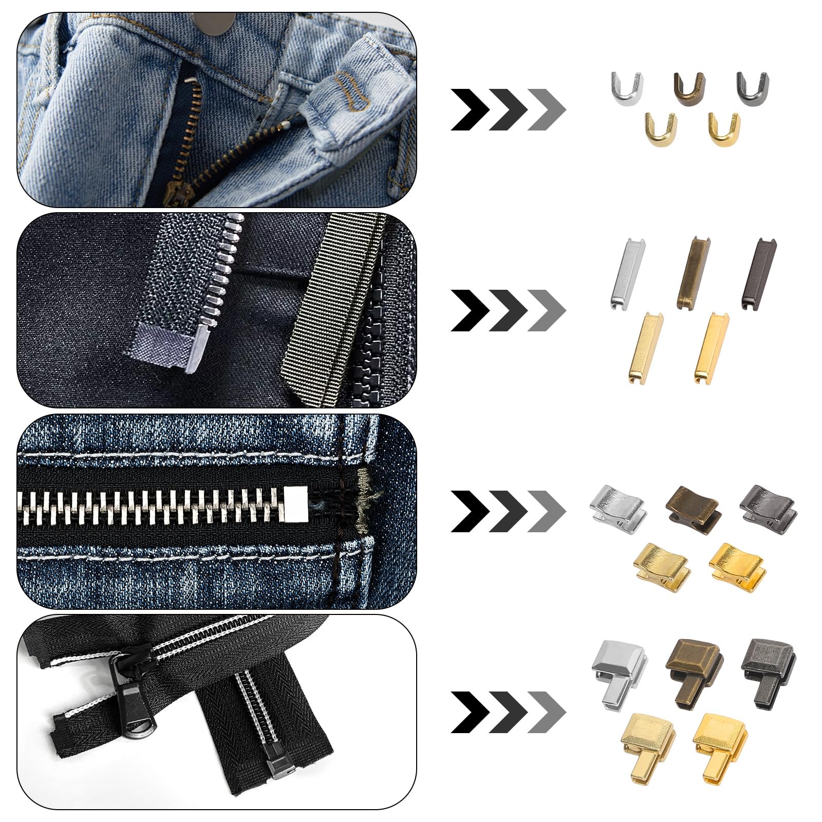 Set di riparazione con chiusura lampo, 10 pezzi Set di riparazione con chiusura lampo, 10 pezzi