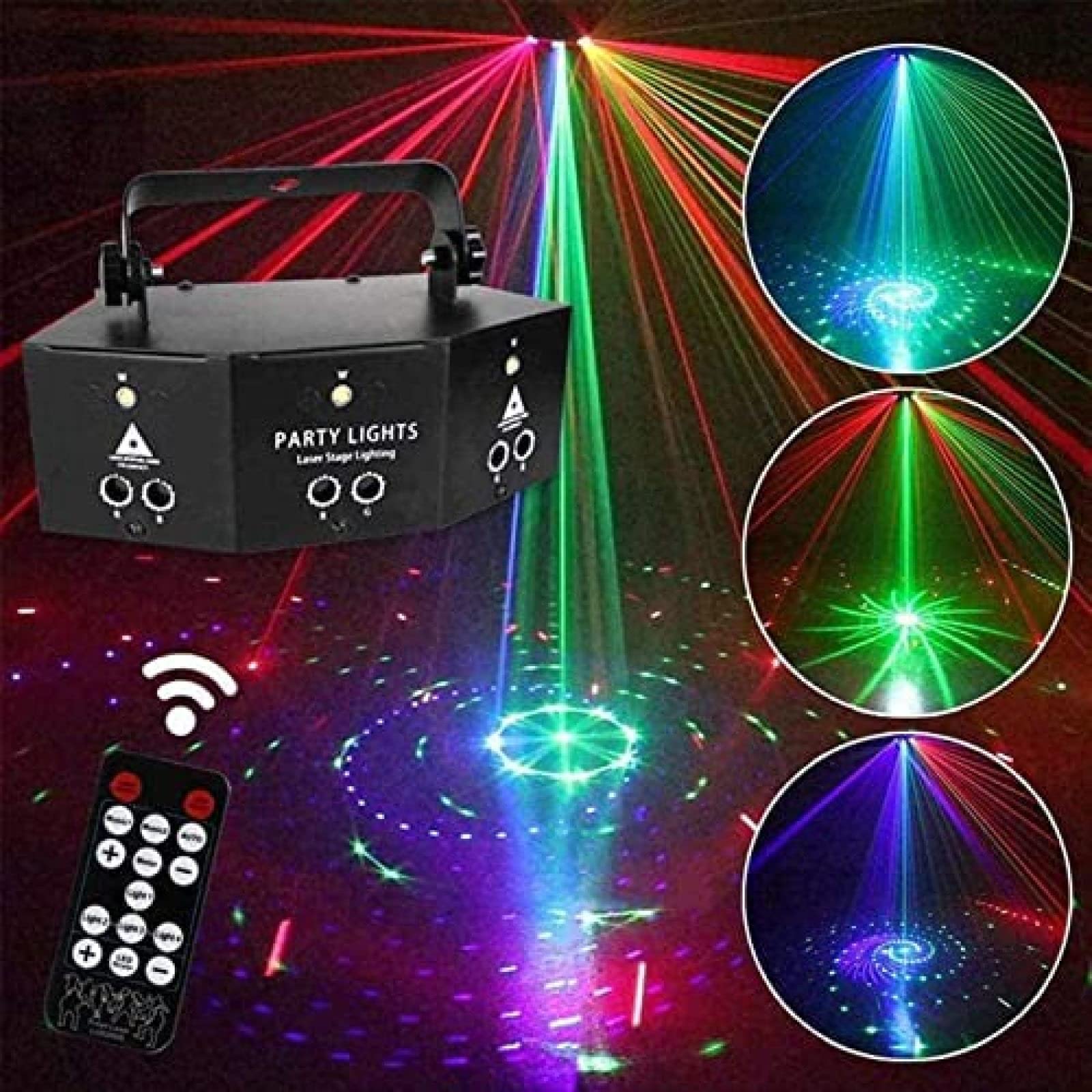 Proyector de luz LED para discoteca de DJ, 9 ojos, luz estroboscópica RGB con control remoto DMX, función de memoria para fiestas, bodas, bares y clubes