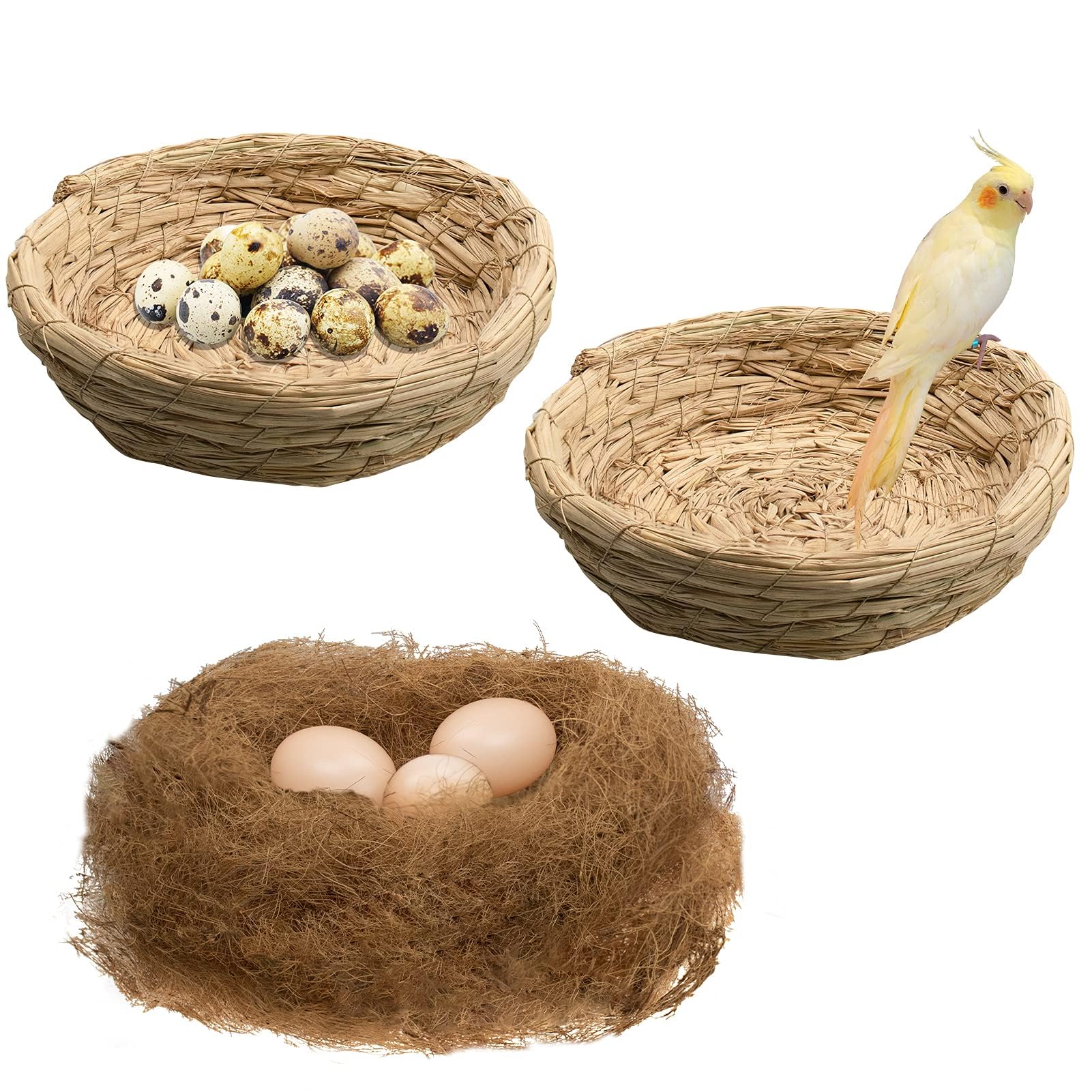 Natural Coconut Fiber Nesting Material/Coco Fiber for All Birds and Small Animals Sufficient for 4 Bird Nests | Material for Birds Making Nest, Laying Eggs Breeding As Natural Bed-image-7